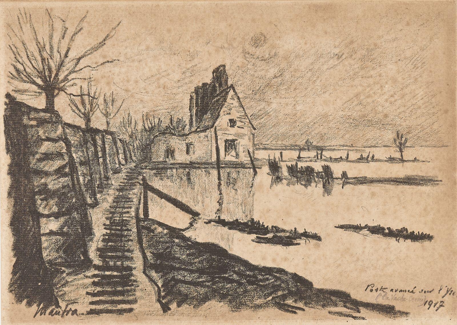 Poste avancé sur l'Yser, Maxime Maufra, 1917