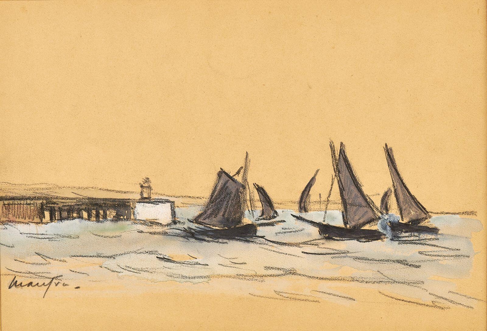 Barques sous voiles à la sortie du port, Maxime Maufra