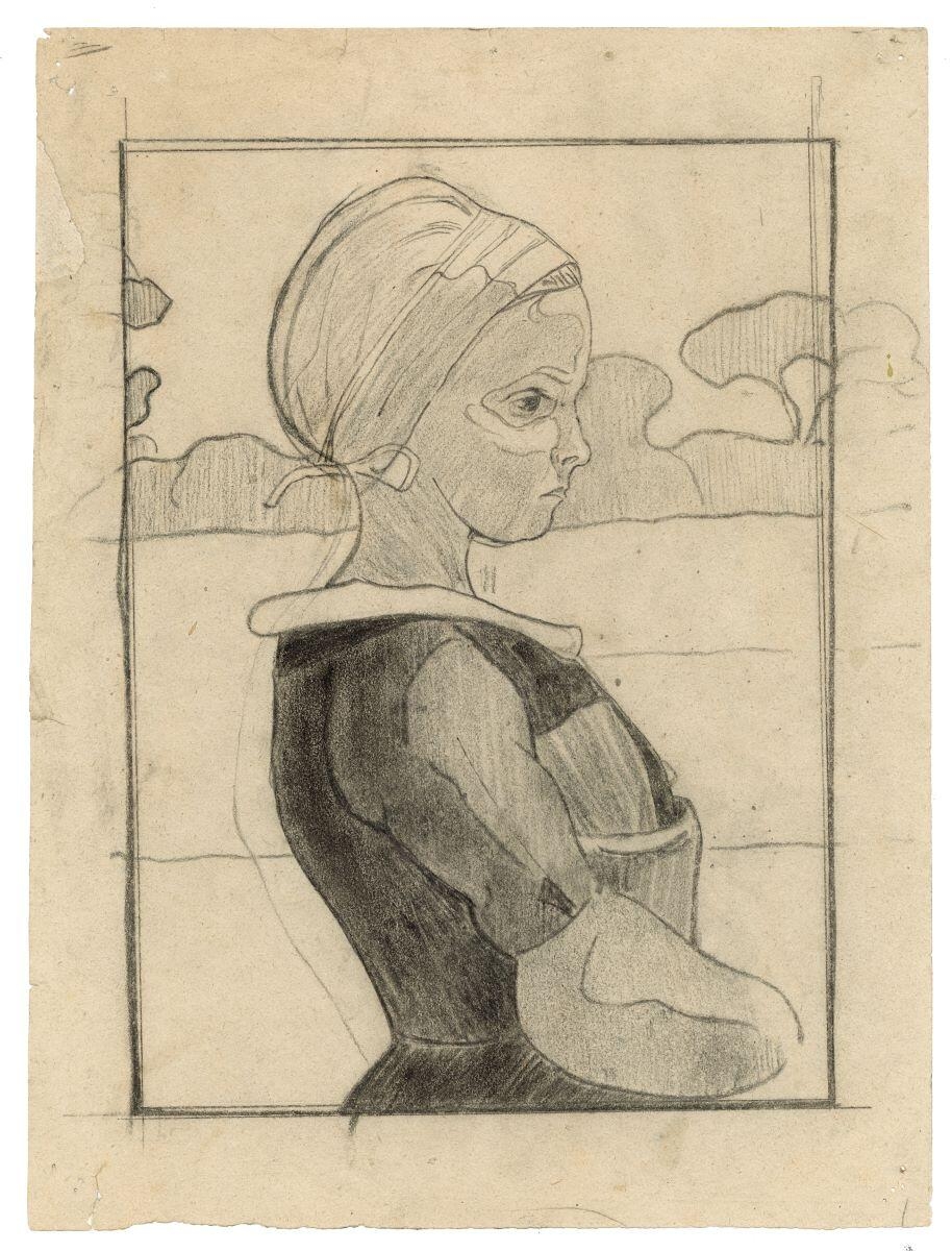 Jeune Bretonne dans un paysage ou Marie-Louise au Huelgoat, Jan Verkade, 1891