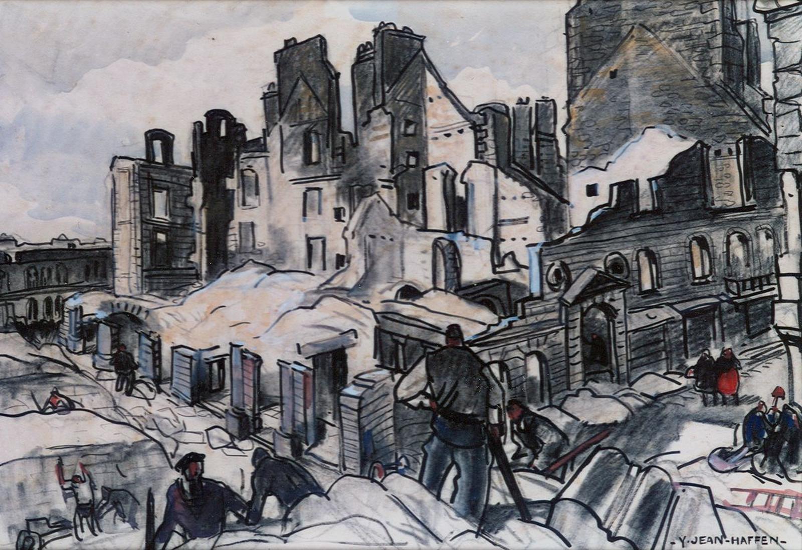 L'entrée de la ville après 1944, Yvonne Jean-Haffen, 1944 /09 après
