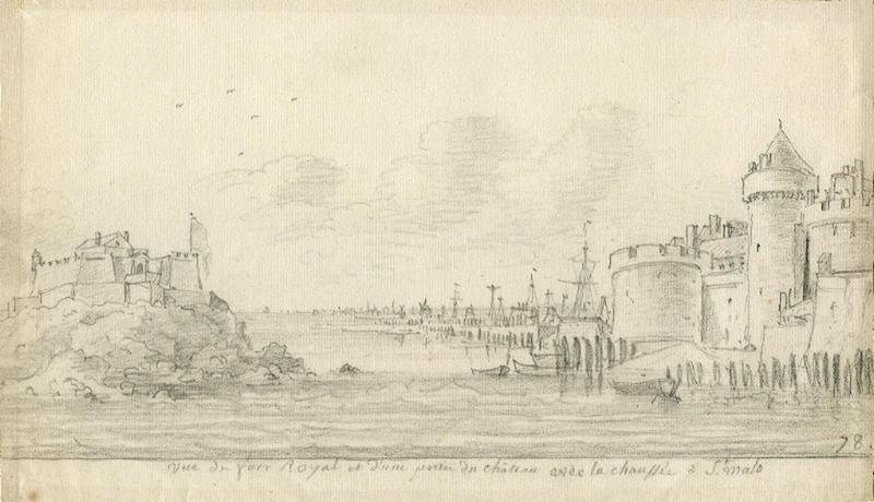 Vue du fort Royal et d'une partie du château (...), Louis-François Cassas, 1776 achevé en