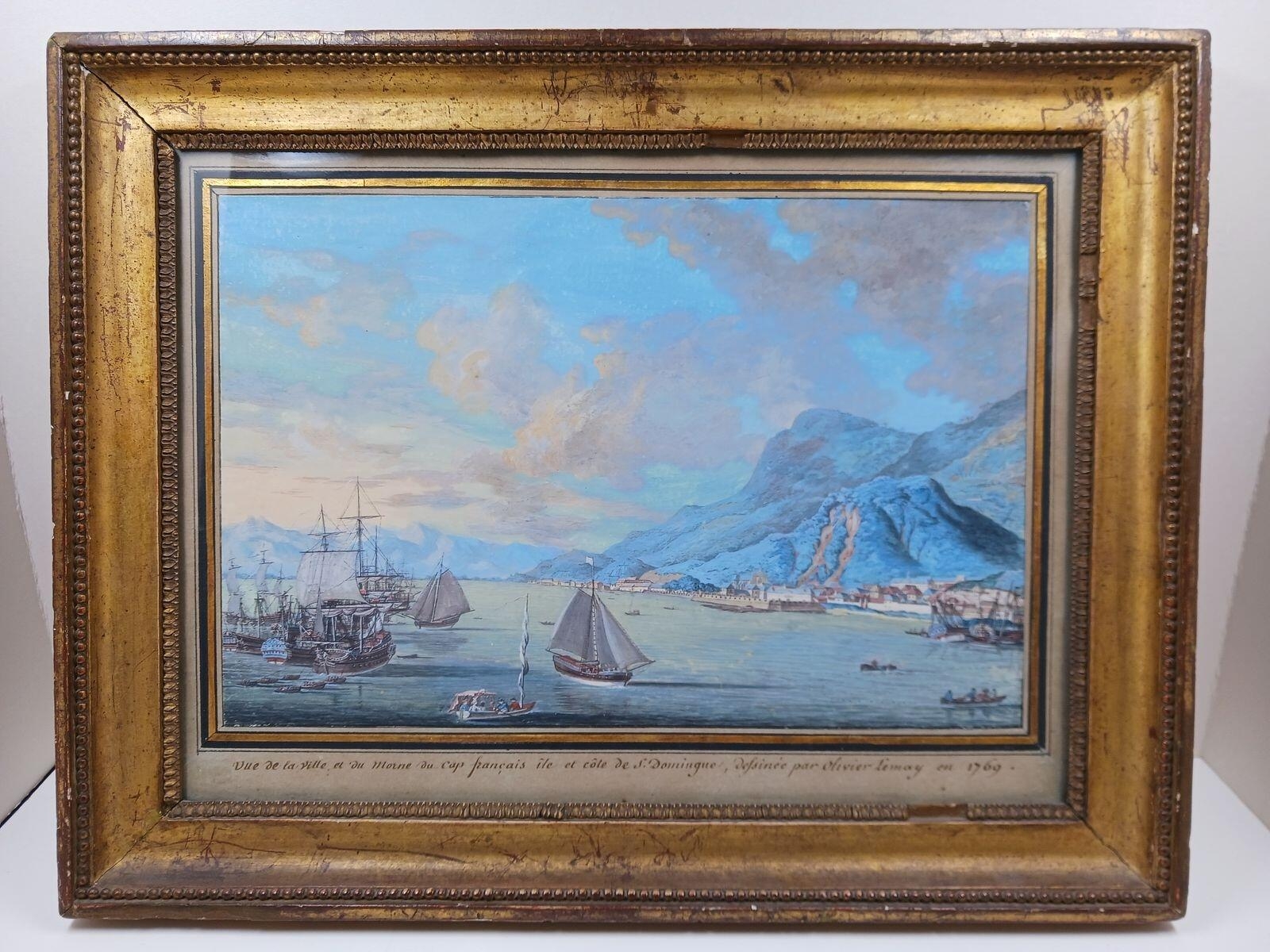 Vue de la ville et du morne du Cap français, île et côte de Saint-Domingue, Olivier Lemay, 1769