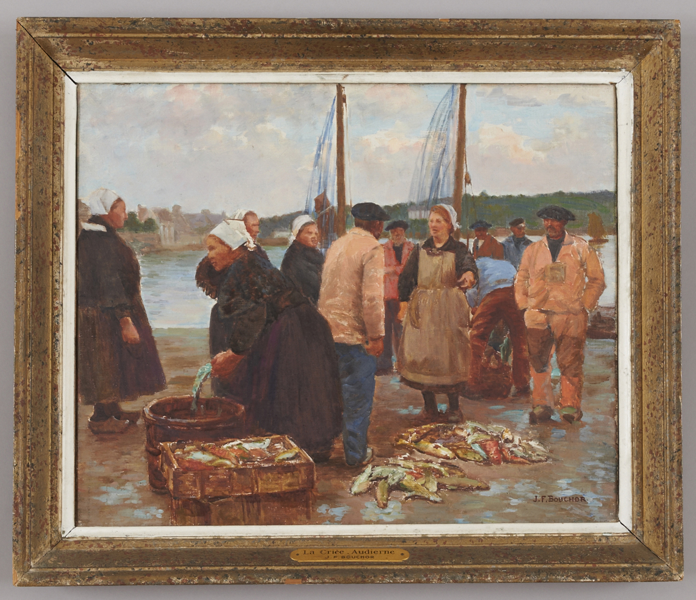 La Criée - Audierne, Joseph-Félix Bouchor, 4e quart 19e siècle, 1ère moitié 20e siècle