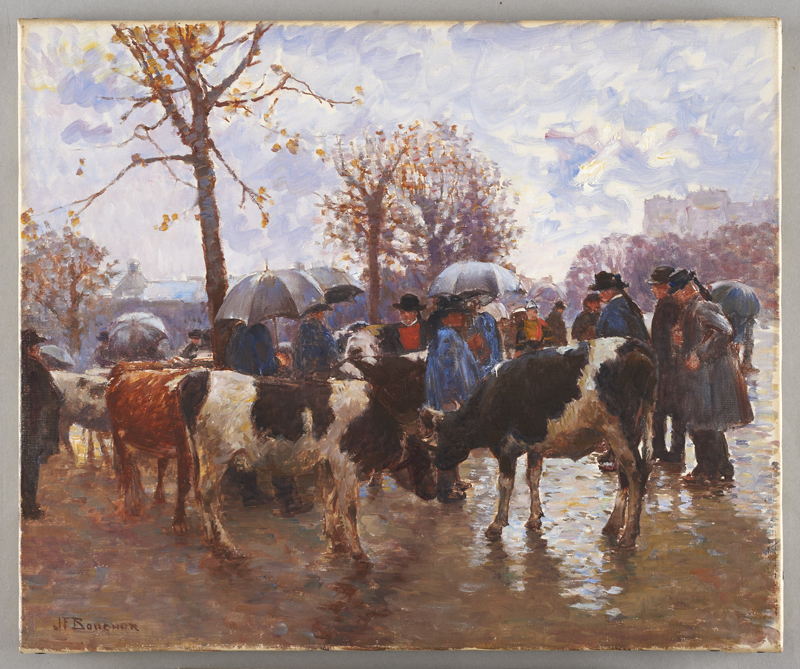 Marché aux bestiaux (Quimper), Joseph-Félix Bouchor, 4e quart 19e siècle, 1ère moitié 20e siècle