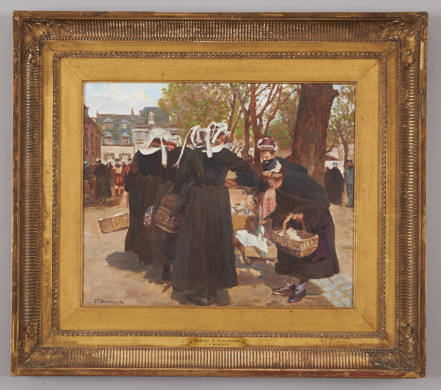 Marché à Concarneau, Joseph-Félix Bouchor, 4e quart 19e siècle, 1ère moitié 20e siècle