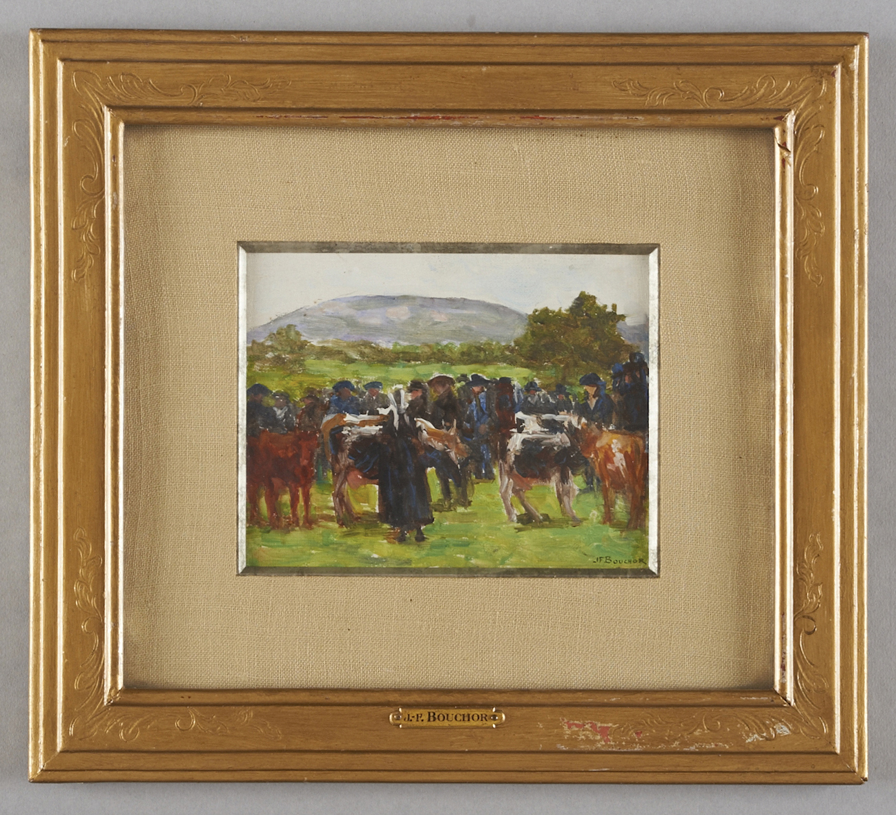 Marché breton devant le Ménez-Hom, Joseph-Félix Bouchor, 4e quart 19e siècle, 1ère moitié 20e siècle