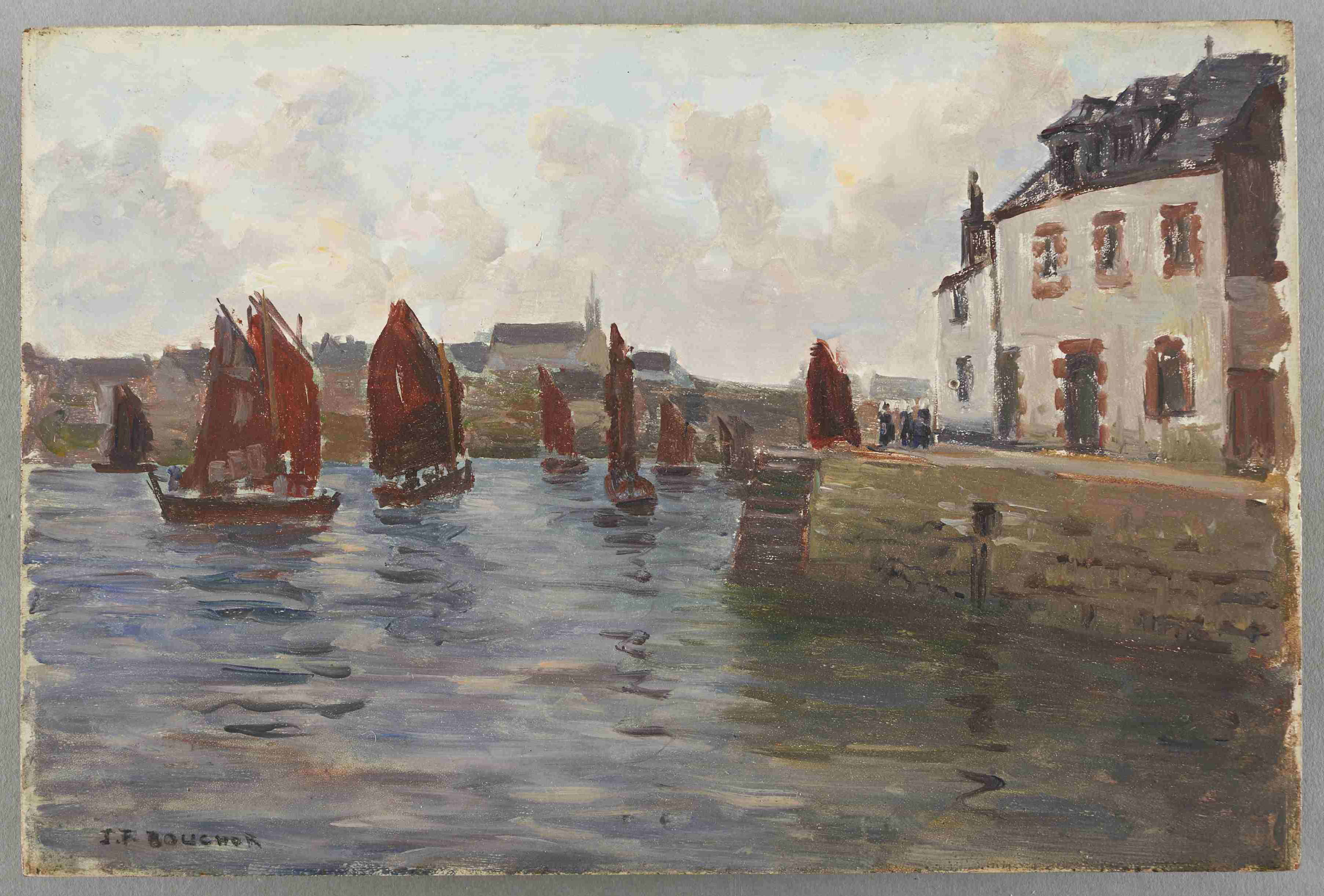 Les voiles - Audierne, Joseph-Félix Bouchor, 4e quart 19e siècle, 1ère moitié 20e siècle