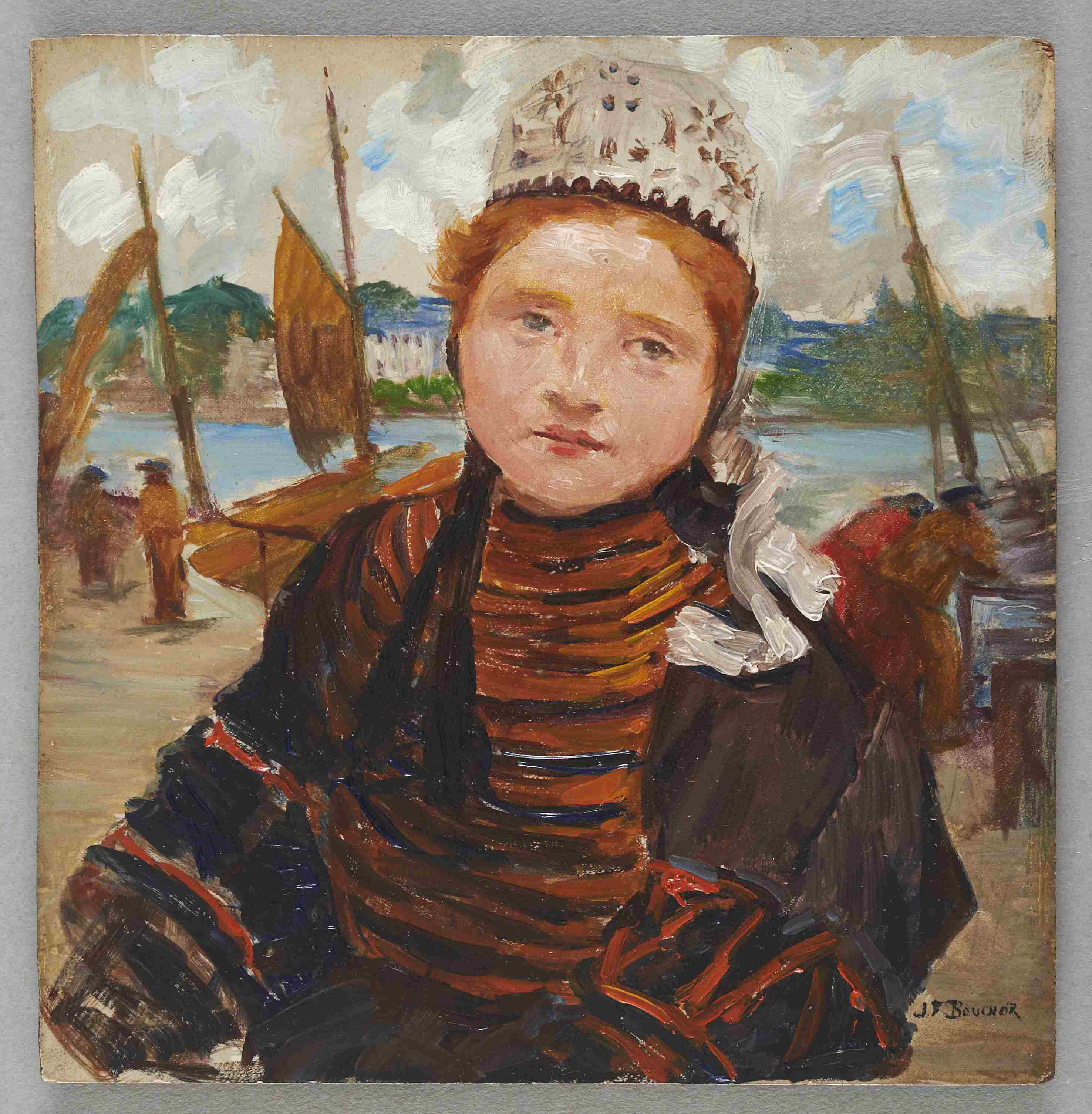 Jeune fille de Pont-l'Abbé, Joseph-Félix Bouchor, 4e quart 19e siècle, 1ère moitié 20e siècle