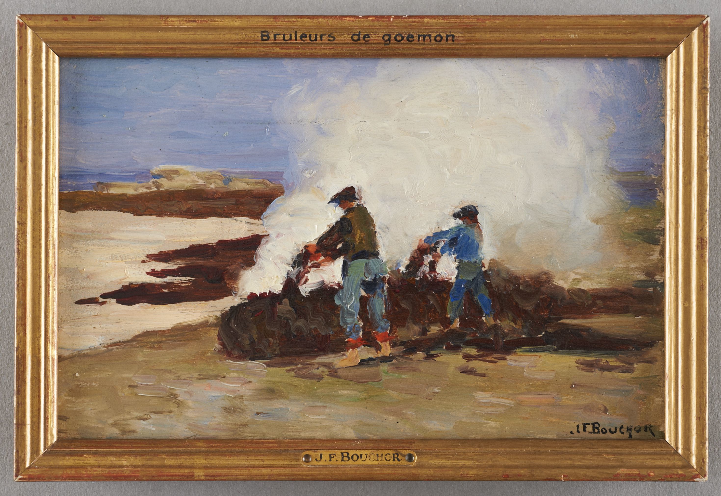 Brûleurs de goëmon, Joseph-Félix Bouchor, 4e quart 19e siècle, 1ère moitié 20e siècle