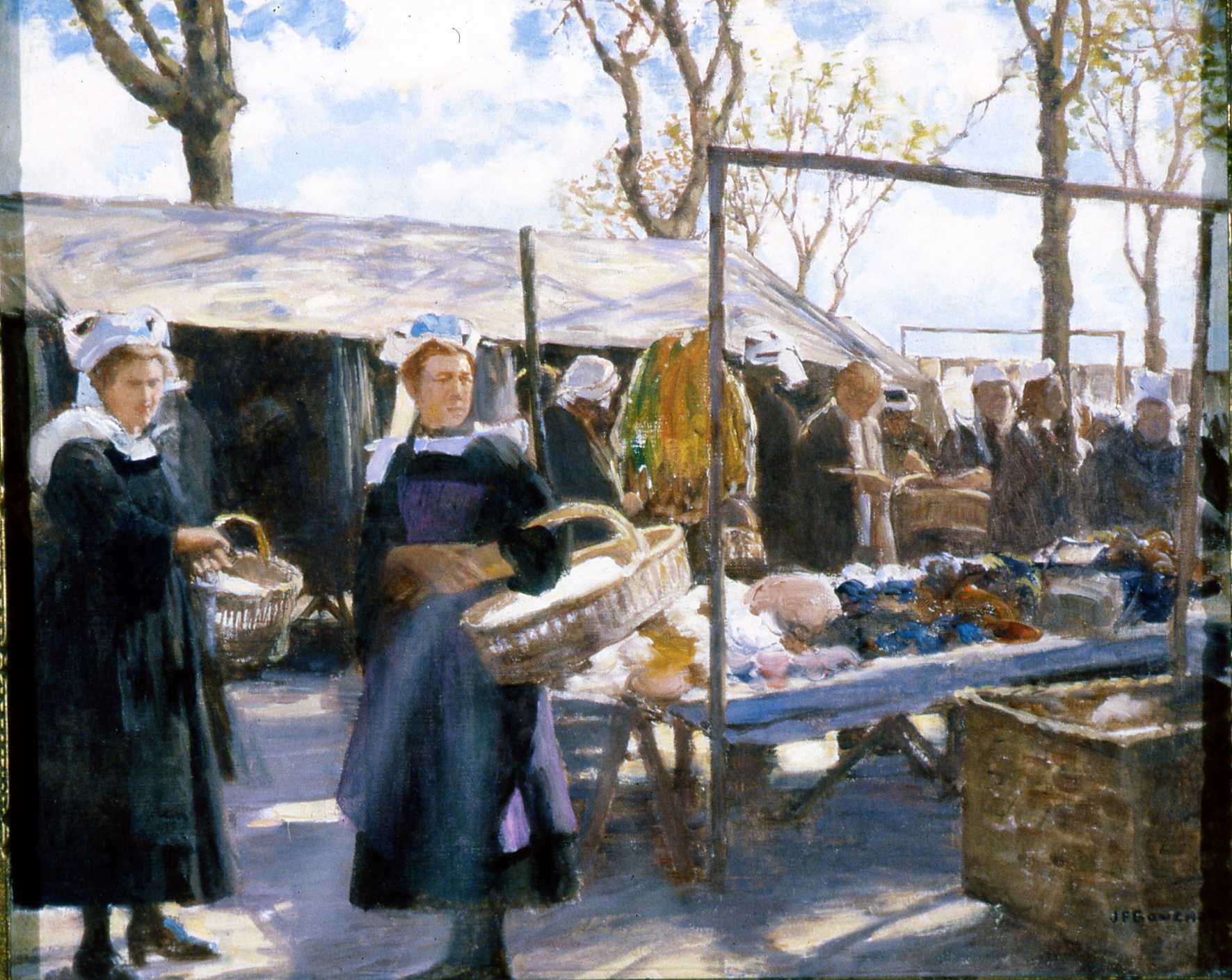 La voiture aux laines - Concarneau, Joseph-Félix Bouchor, 4e quart 19e siècle, 1ère moitié 20e siècle