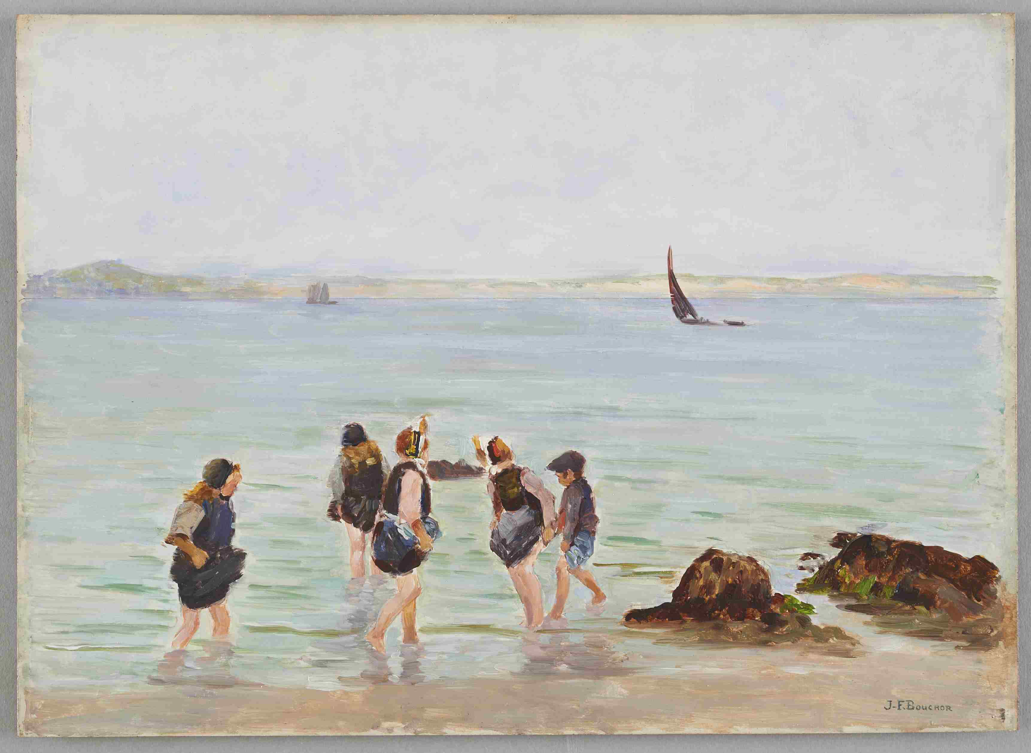 Les pataugeuses, Joseph-Félix Bouchor, 4e quart 19e siècle, 1ère moitié 20e siècle