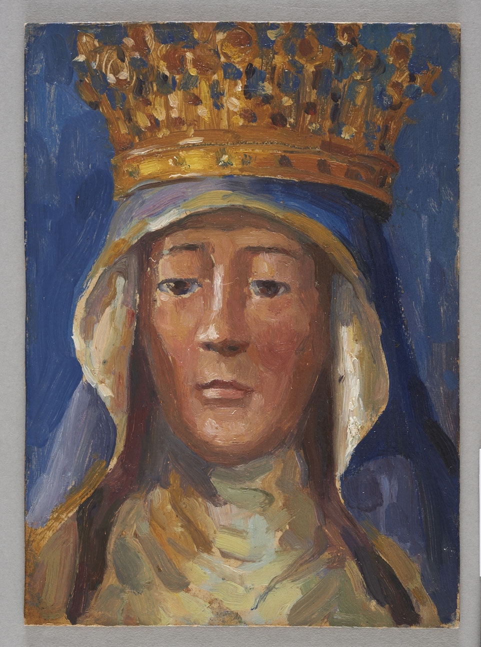 Vierge couronnée (la pietà de Gourin) ; Vierge couronnée - Pietà de Gourin (titre d'exposition), Jeanne-Marie Barbey, 1ère moitié 20e siècle