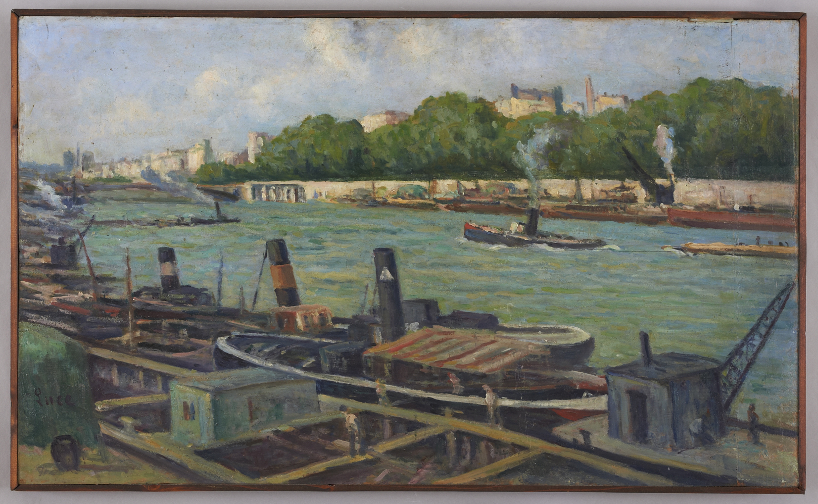 Les Remorqueurs au pont d'Austerlitz ; Remorqueurs au quai d'Austerlitz (titre ancien) — Maximilien Luce