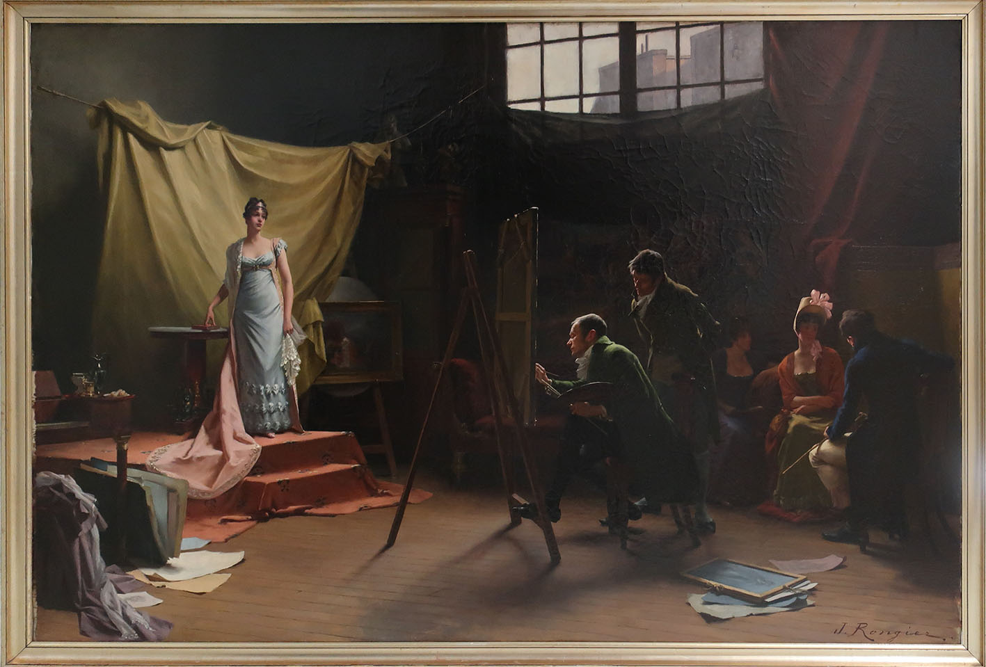 Une séance de portrait sous le Directoire ; Une séance de portrait en 1806 (titre ancien), Jeanne Rongier, 4e quart 19e siècle