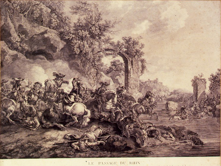 Le passage du Rhin, Jean-Jacques Avril, 4e quart 18e siècle