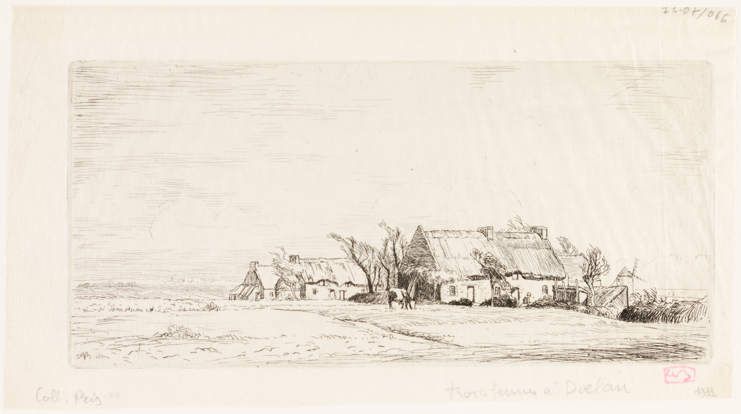 Trois fermes à Doëlan, Adolphe Beaufrère, 1911