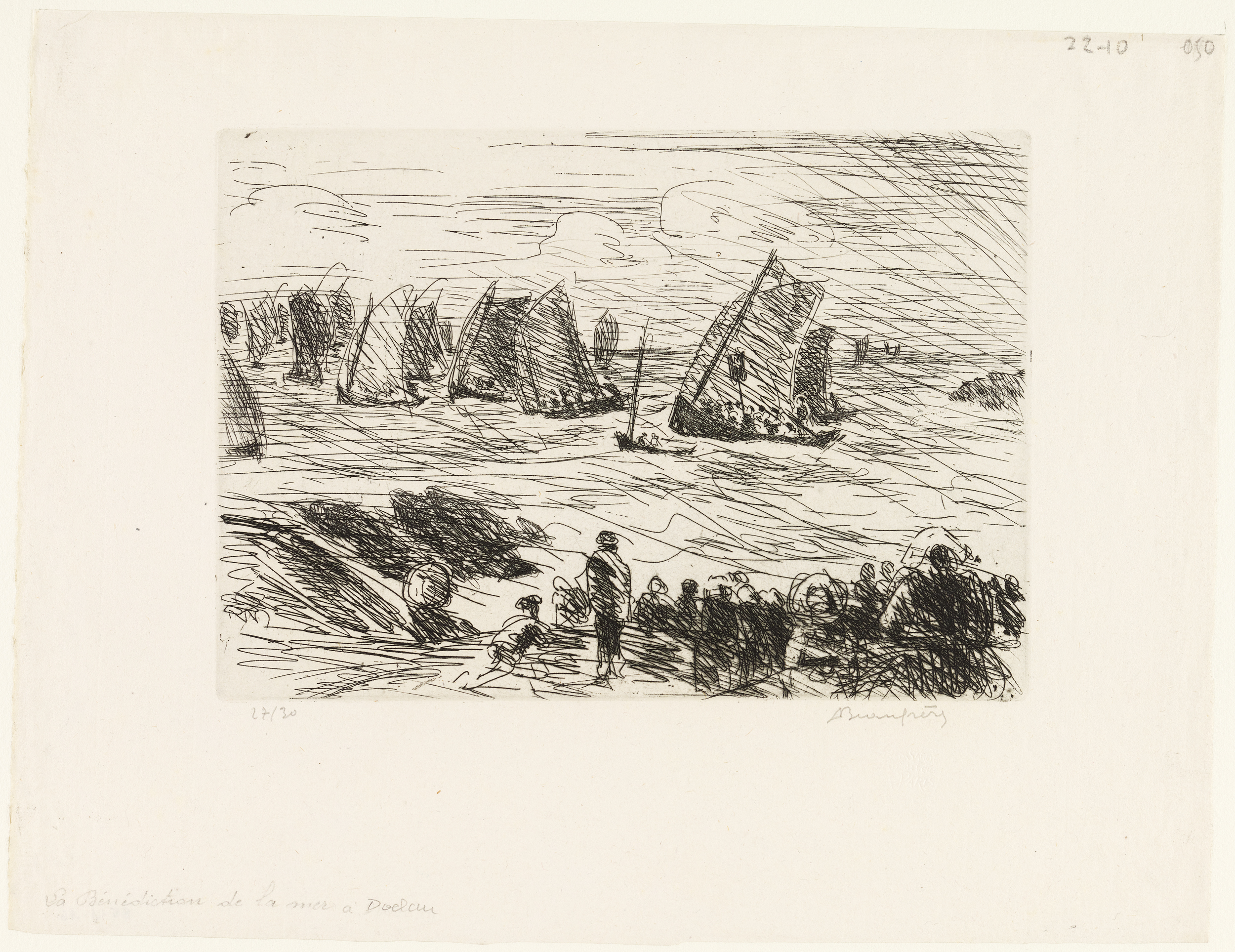 La bénédiction de la mer à Doëlan, Adolphe Beaufrère, 1922