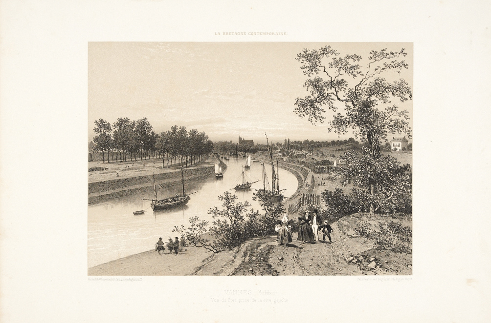 Vannes - Vue du port prise de la rive gauche, Félix Benoist, 19e siècle