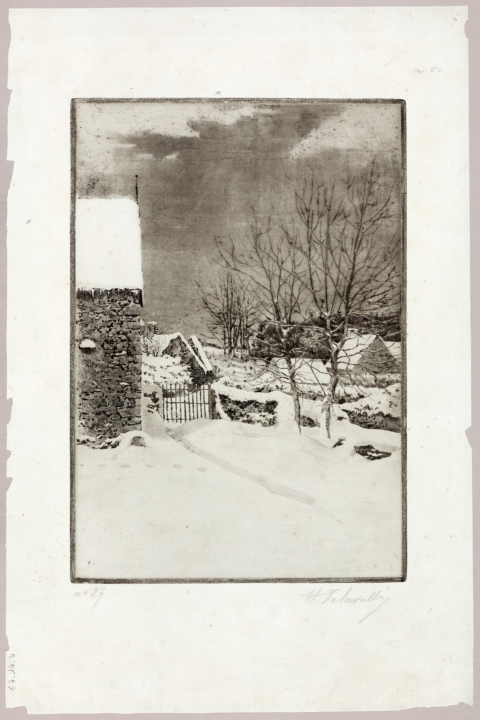 Chaumières sous la neige, Henri Delavallée, 4e quart 19e siècle, 1ère moitié 20e siècle