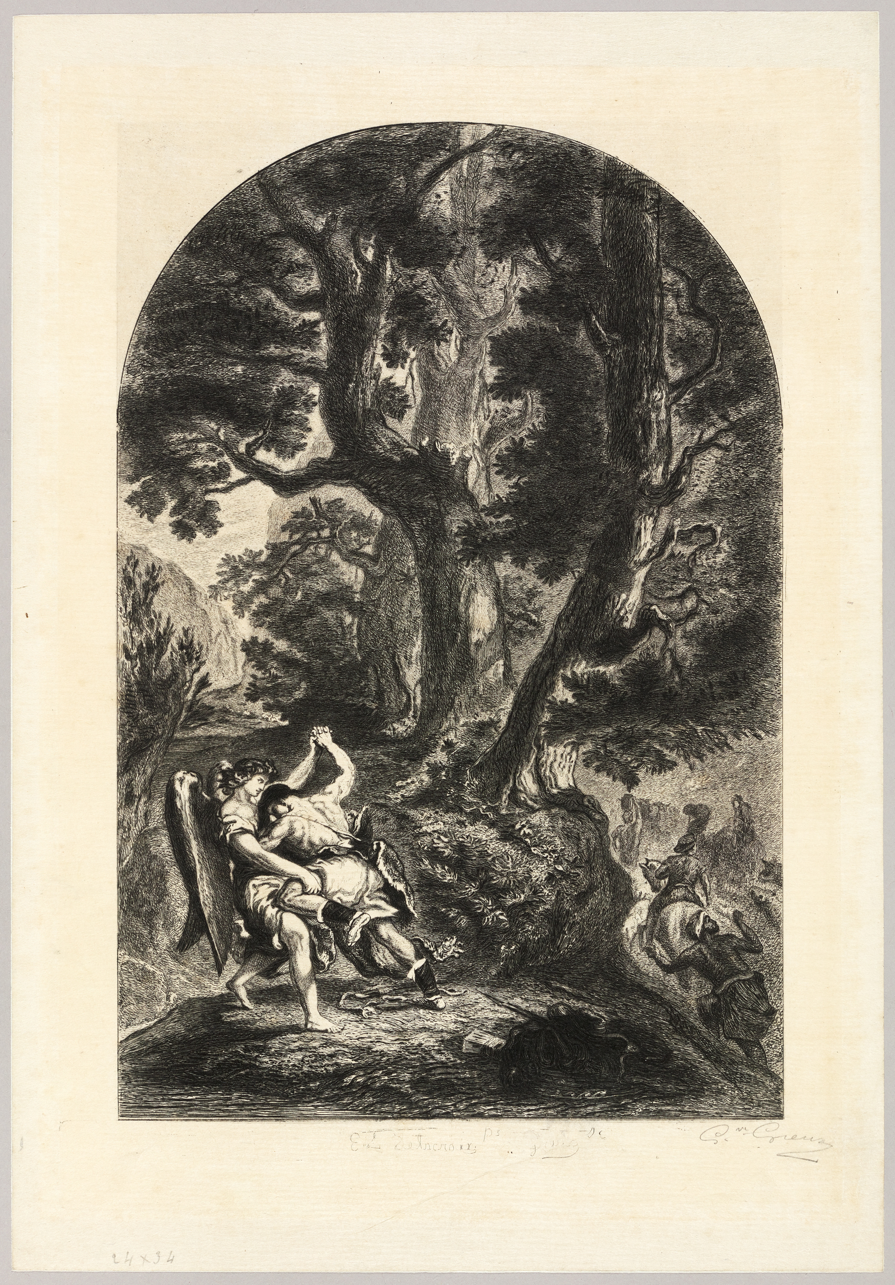 Jacob combattant contre l'ange, Gustave-Marie Greux, 2e moitié 19e siècle, 1er quart 20e siècle