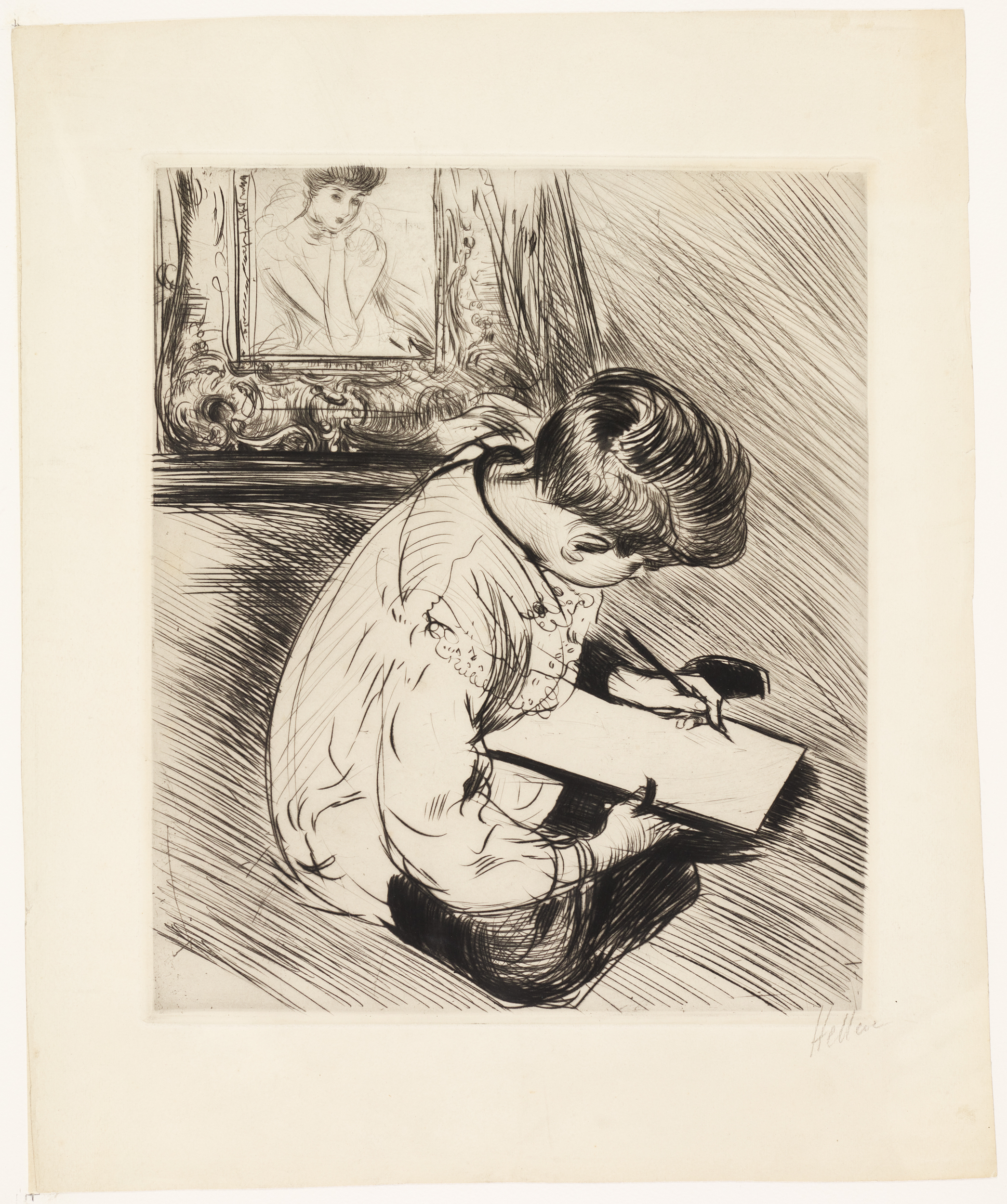 Jean écrivant, Paul-César Helleu, 4e quart 19e siècle, 1er quart 20e siècle