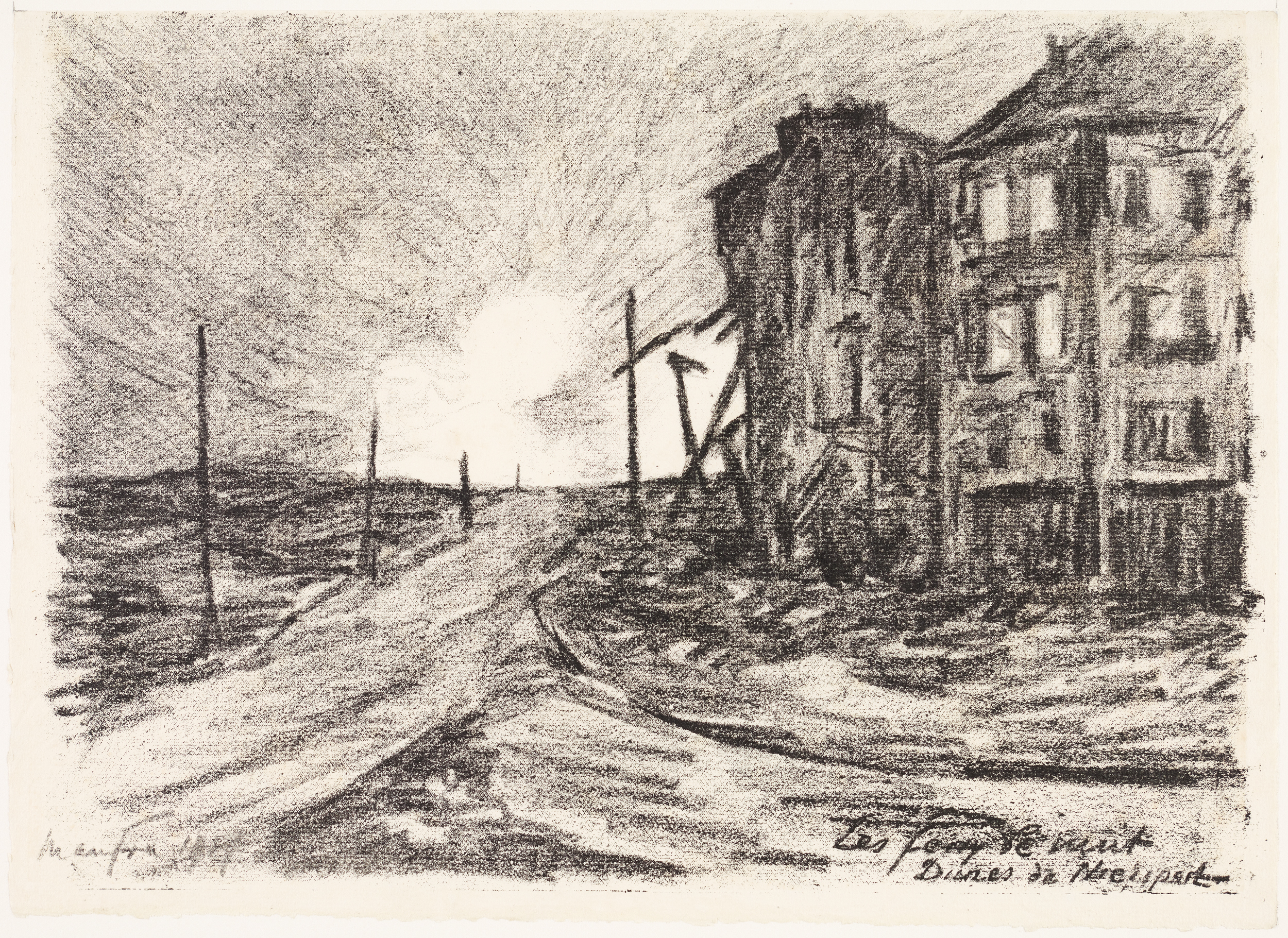 Les feux de nuit - Dunes de Nieuport, Maxime Maufra, 1917