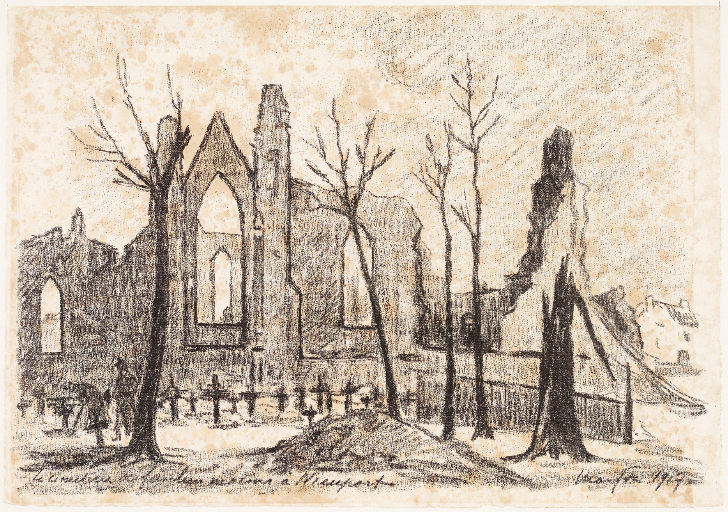 Le cimetière de fusilliers marins à Nieuport, Maxime Maufra, 1917