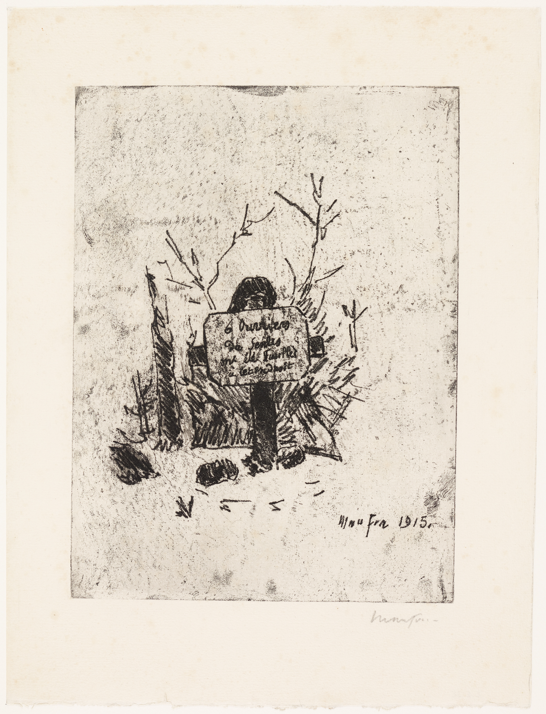 Six ouvriers de Senlis ont été fusillés à cet endroit, Maxime Maufra, 1915
