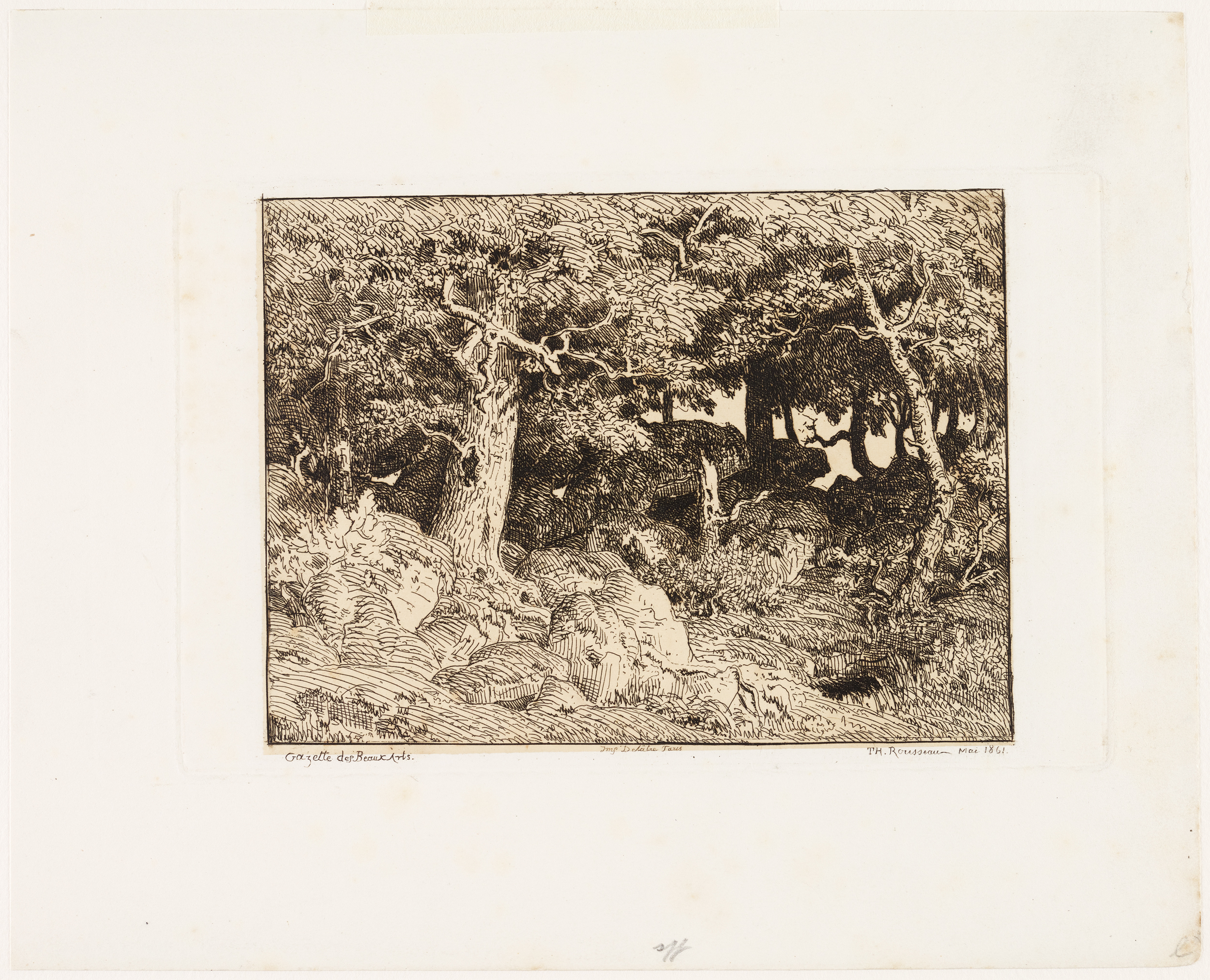 Chênes de roche, Etienne Pierre Théodore Rousseau, 1861