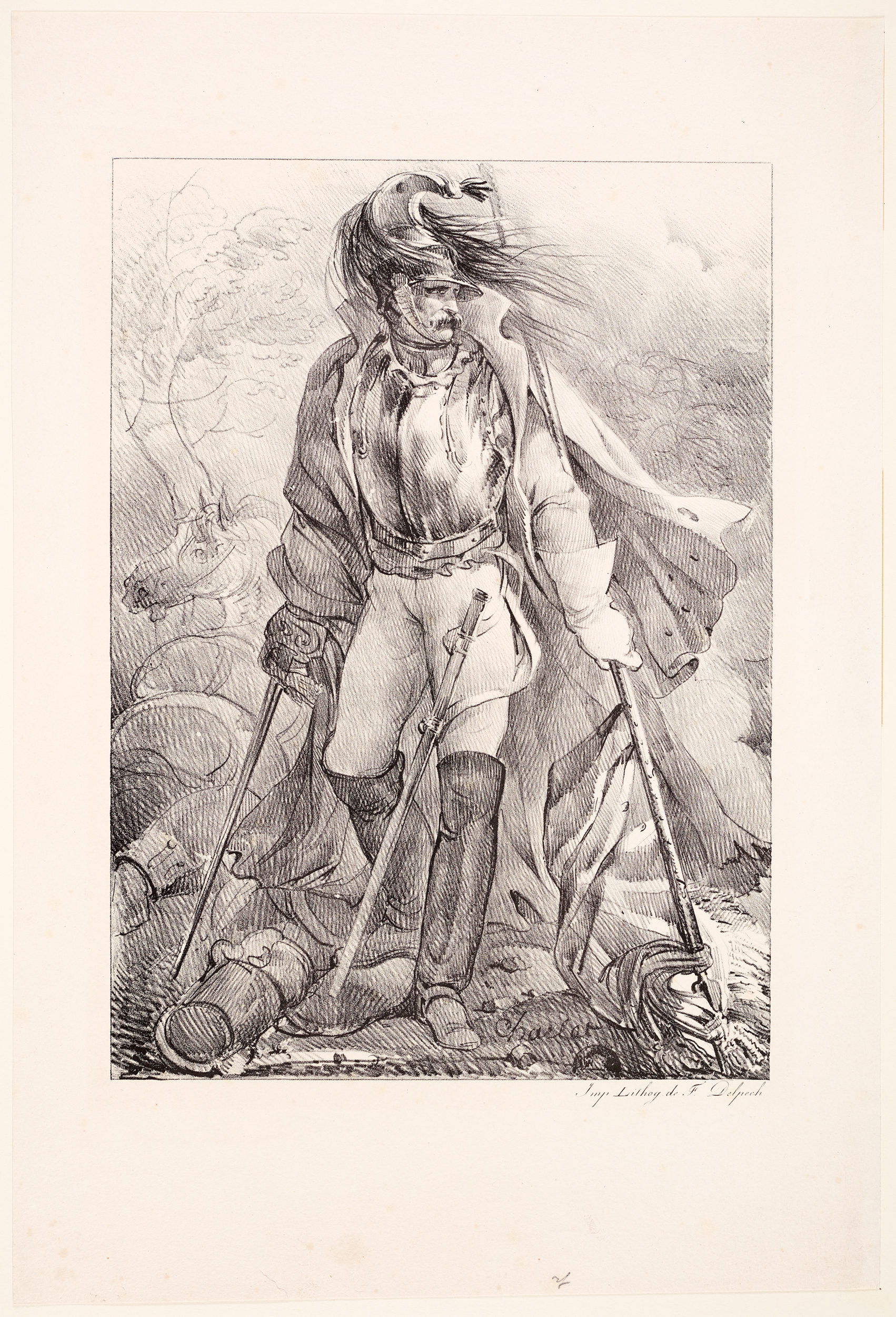 Cuirassier français portant un drapeau, François-Séraphin Delpech, 1ère moitié 19e siècle