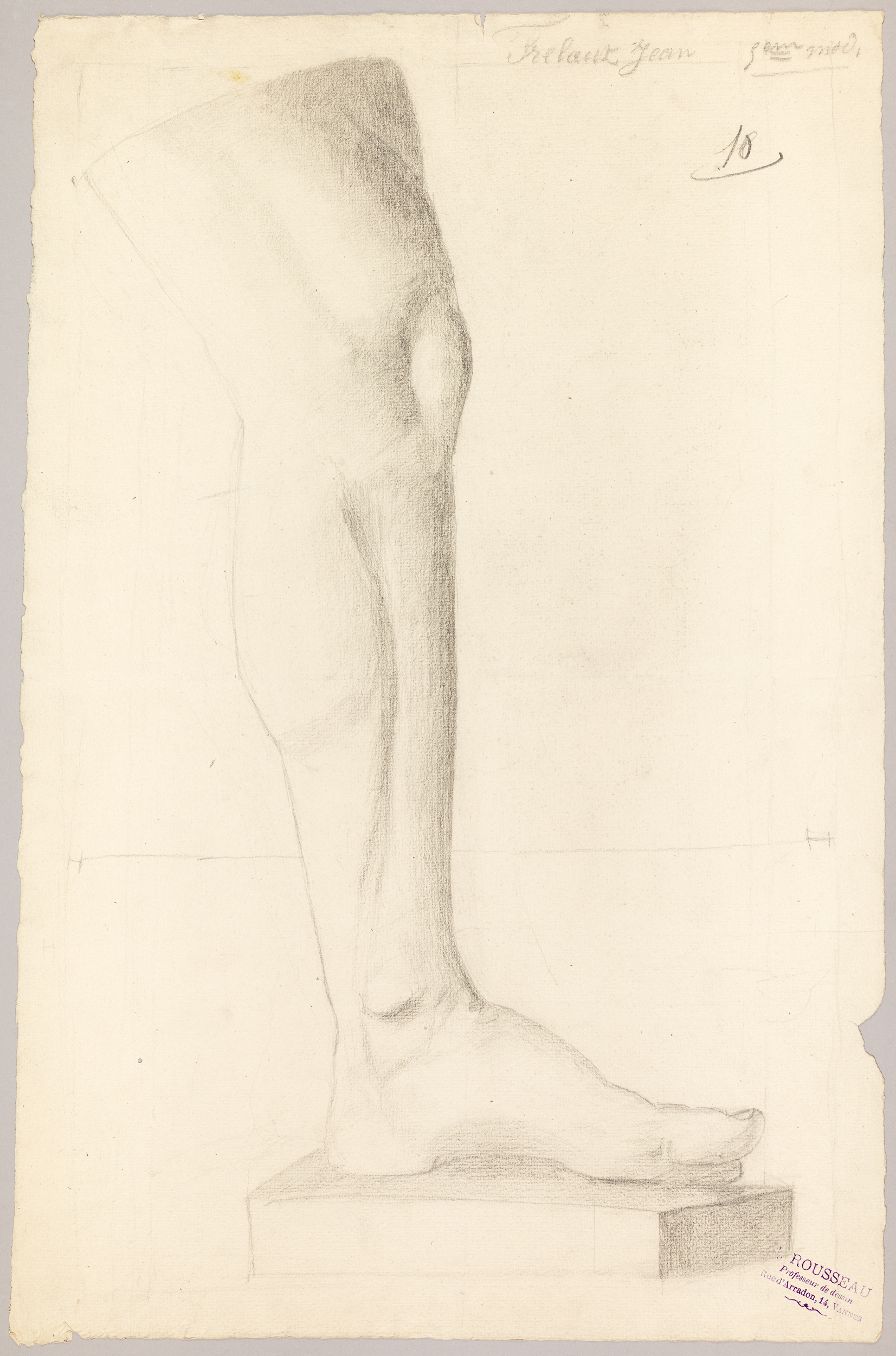 Étude de membres inférieurs gauche (titre factice), Jean Frélaut, 19e siècle