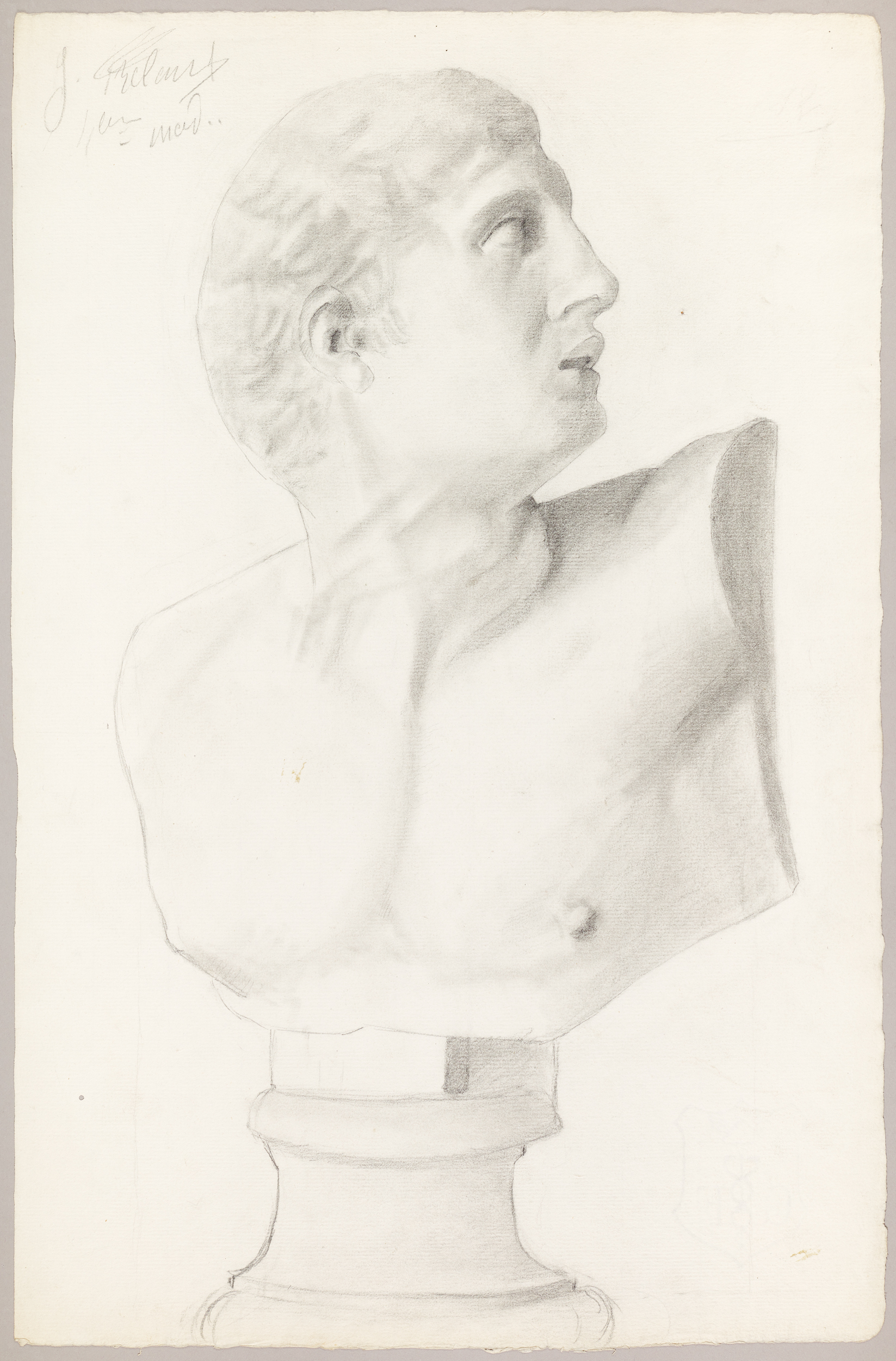 Étude de buste de profil (titre factice), Jean Frélaut, 19e siècle