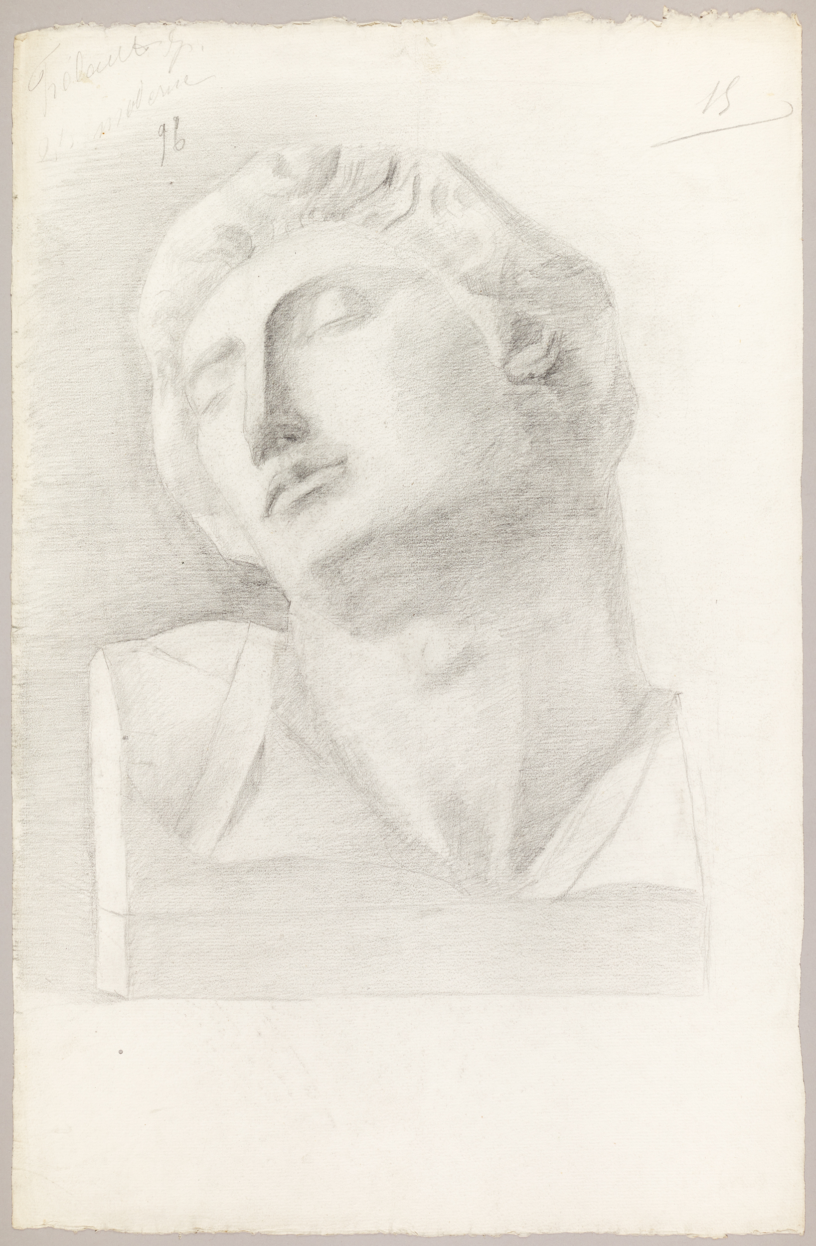 Étude de buste de trois-quarts face (titre factice), Jean Frélaut, 1896