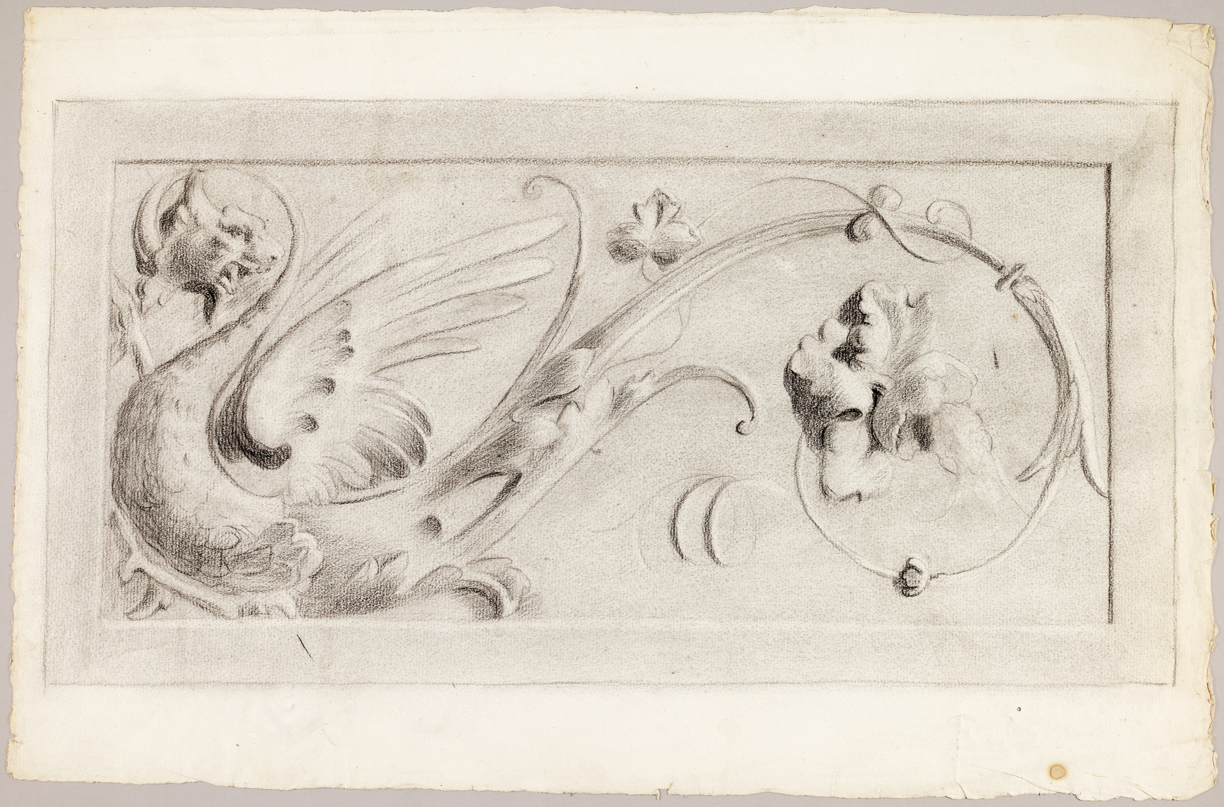 Étude de motif décoratif sur fond de planche (titre factice), Jean Frélaut, 19e siècle