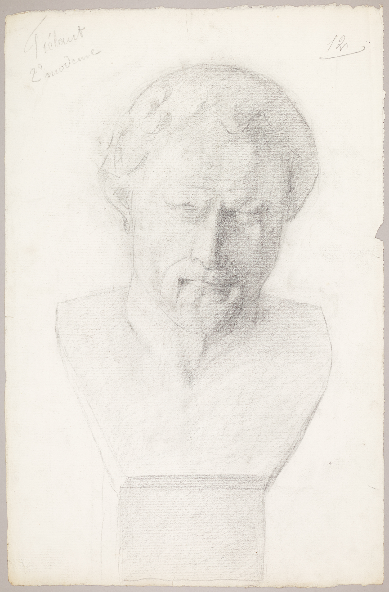 Étude de buste (recto) – Étude de nu, vu de dos (verso) (titre factice), Jean Frélaut, 1897