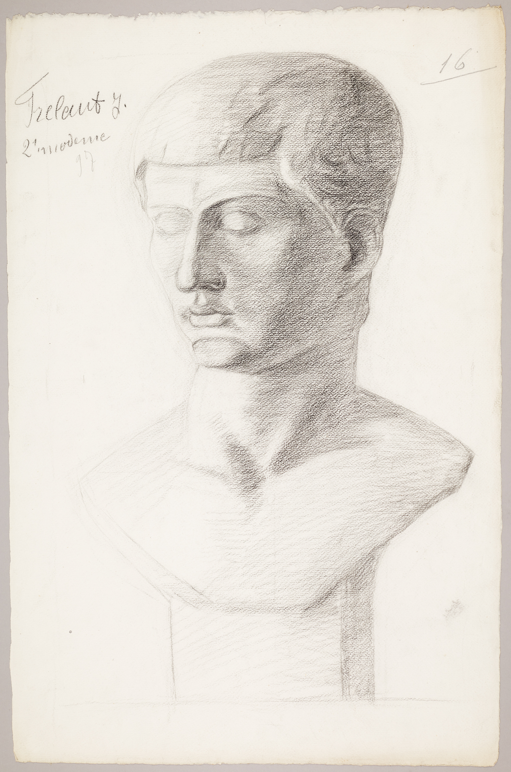 Étude de buste (recto) – Étude de buste. Esquisse (verso) (titre factice), Jean Frélaut, 1897