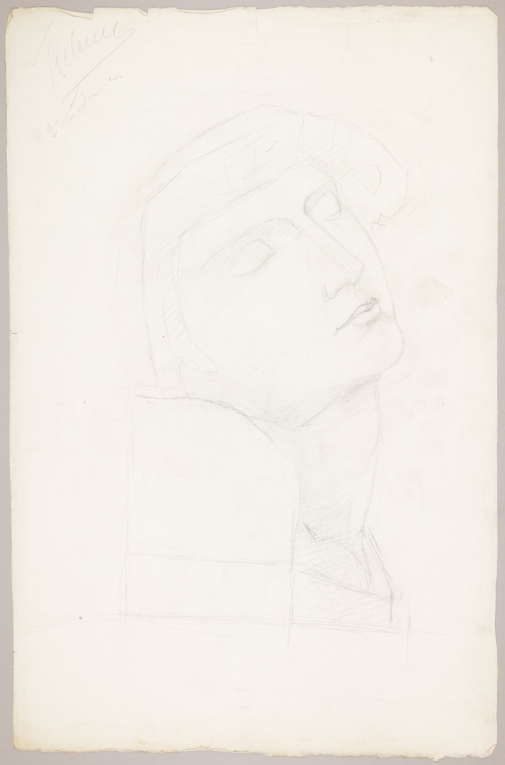 Étude de buste de trois-quarts face (titre factice), Jean Frélaut, 19e siècle