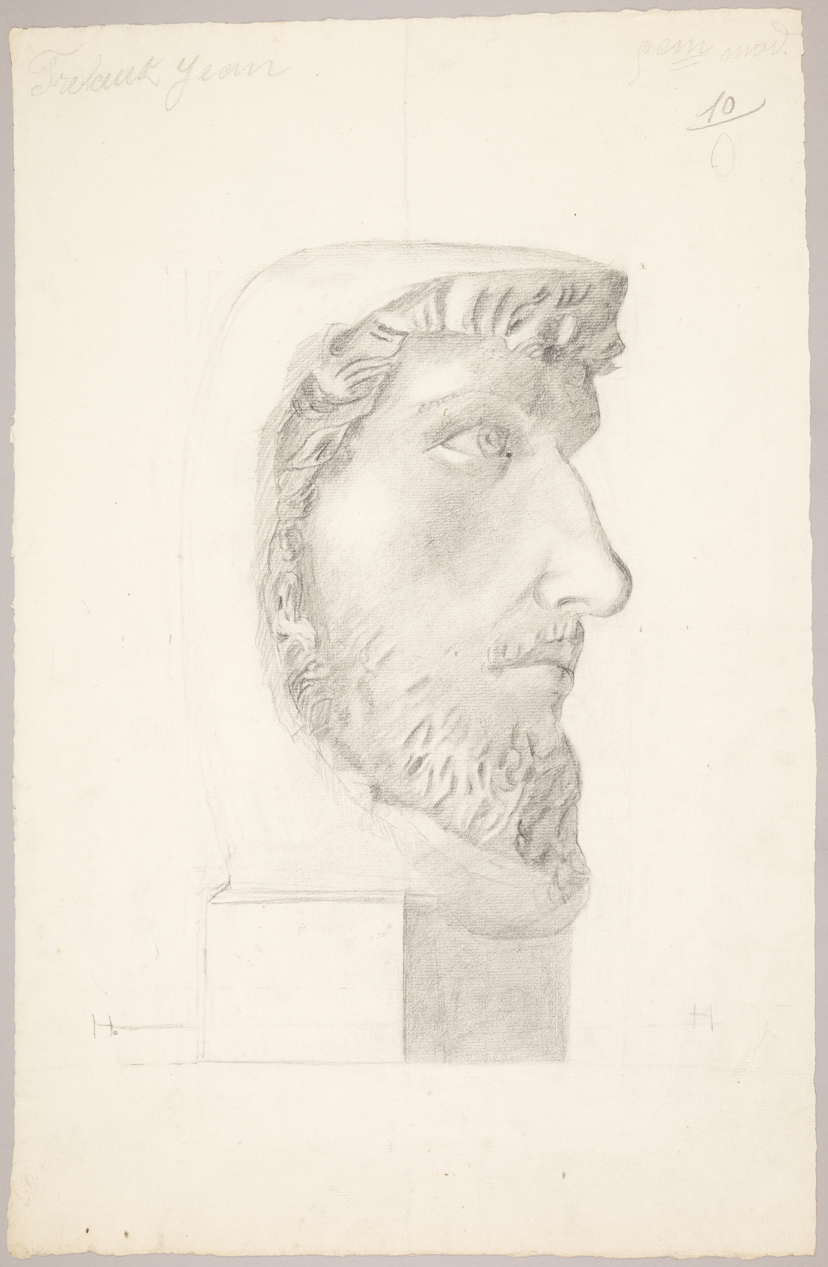 Étude de buste de profil (titre factice), Jean Frélaut, 1897