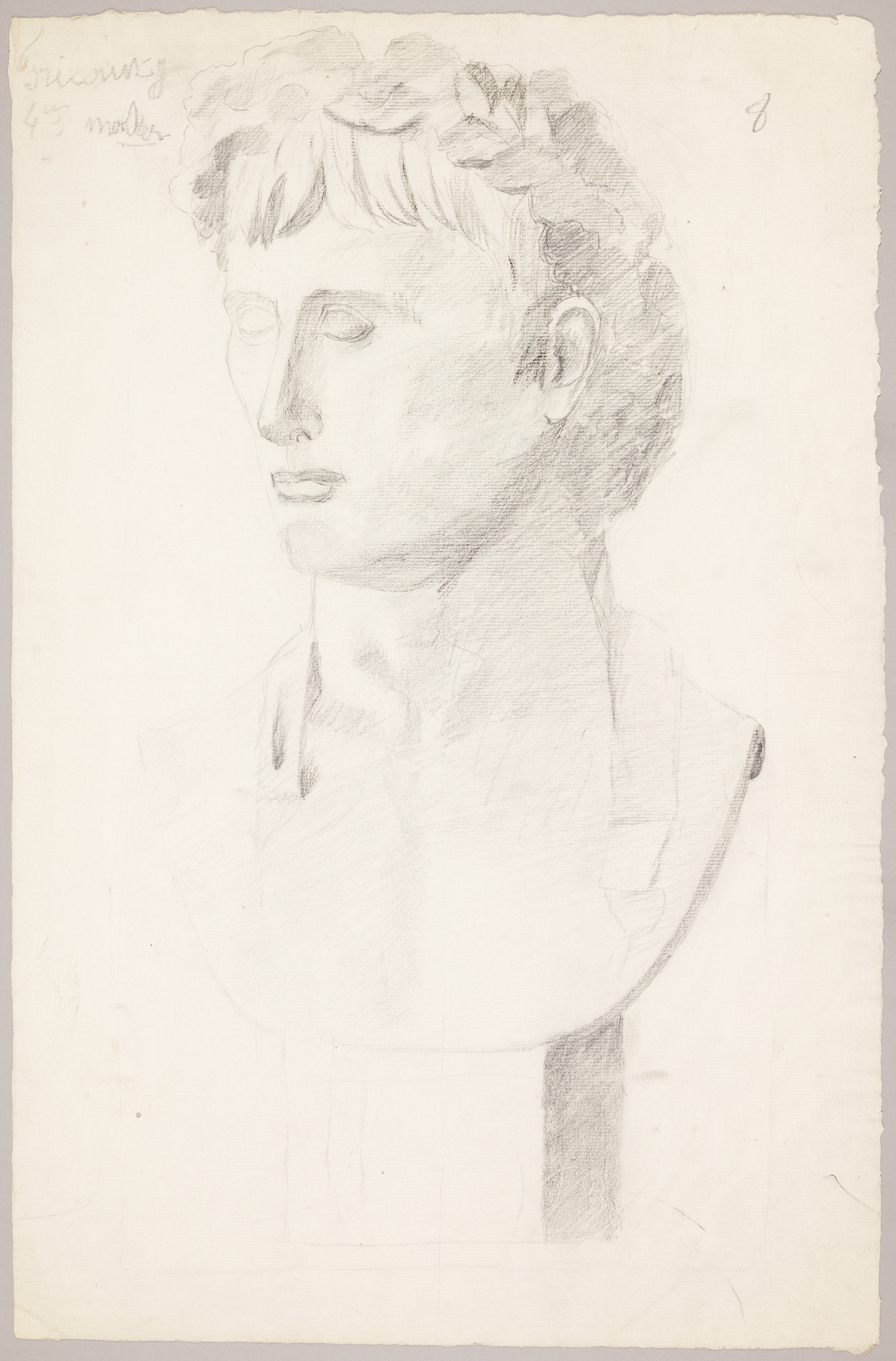 Étude de buste de trois-quarts face (titre factice), Jean Frélaut, 19e siècle