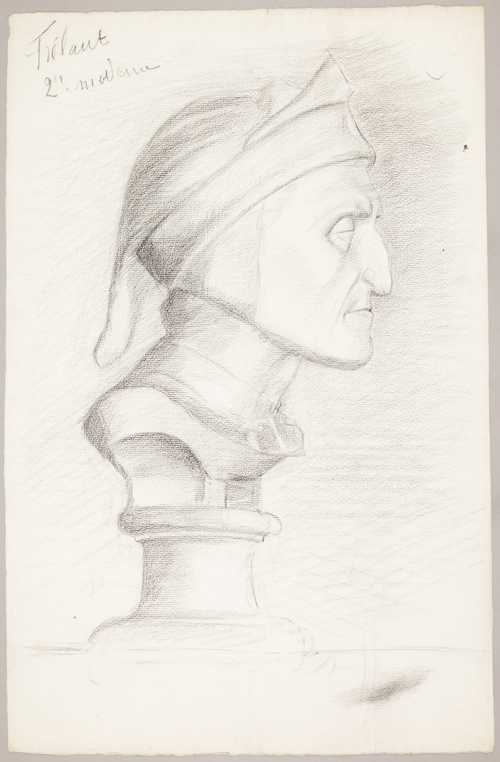 Étude de buste de face (titre factice), Jean Frélaut, 19e siècle