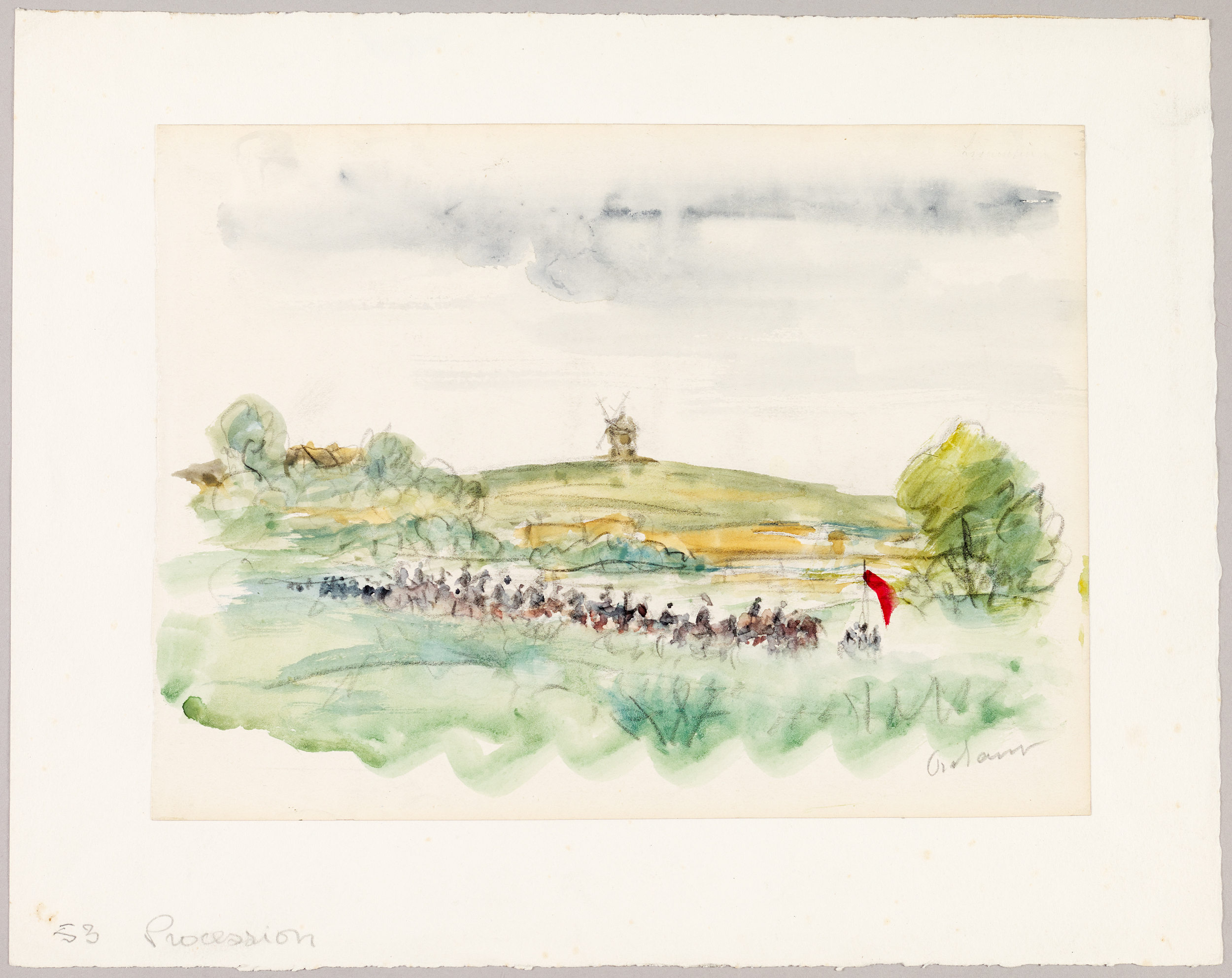 Procession aux chevaux (titre factice), Jean Frélaut, 20e siècle