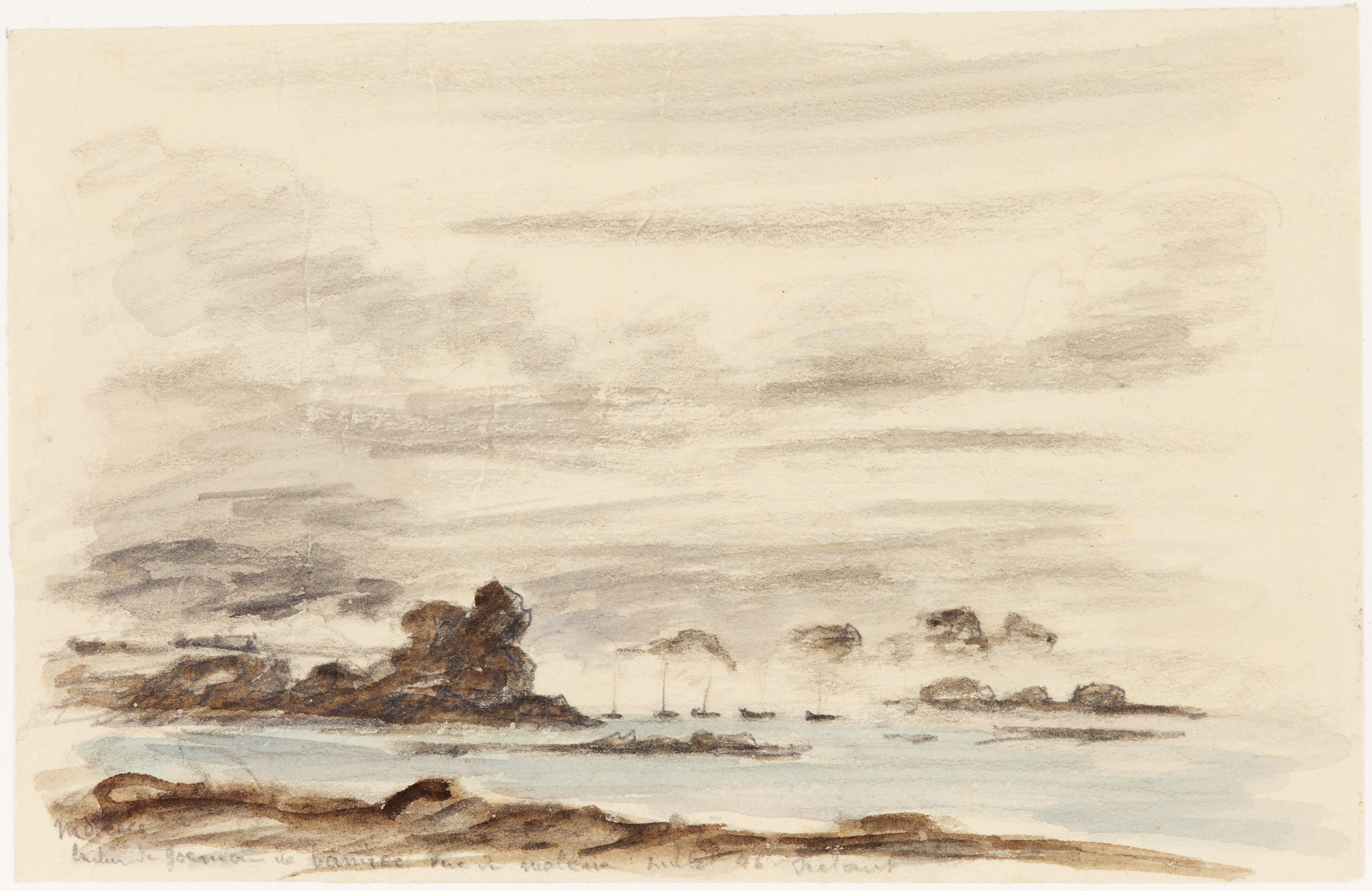 Brûleurs de goëmons à Molène, Jean Frélaut, 1ère moitié 20e siècle
