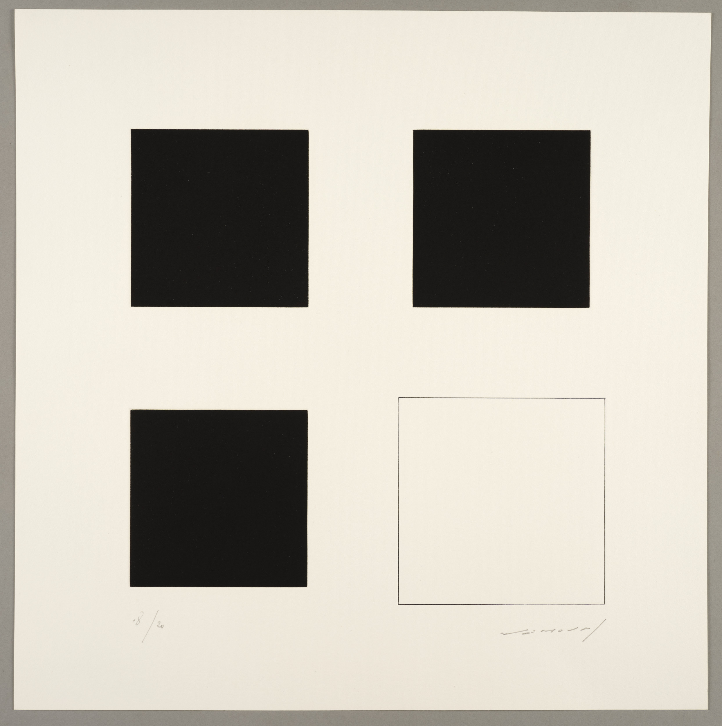 Quatre carré I, Aurélie Nemours, 4e quart 20e siècle