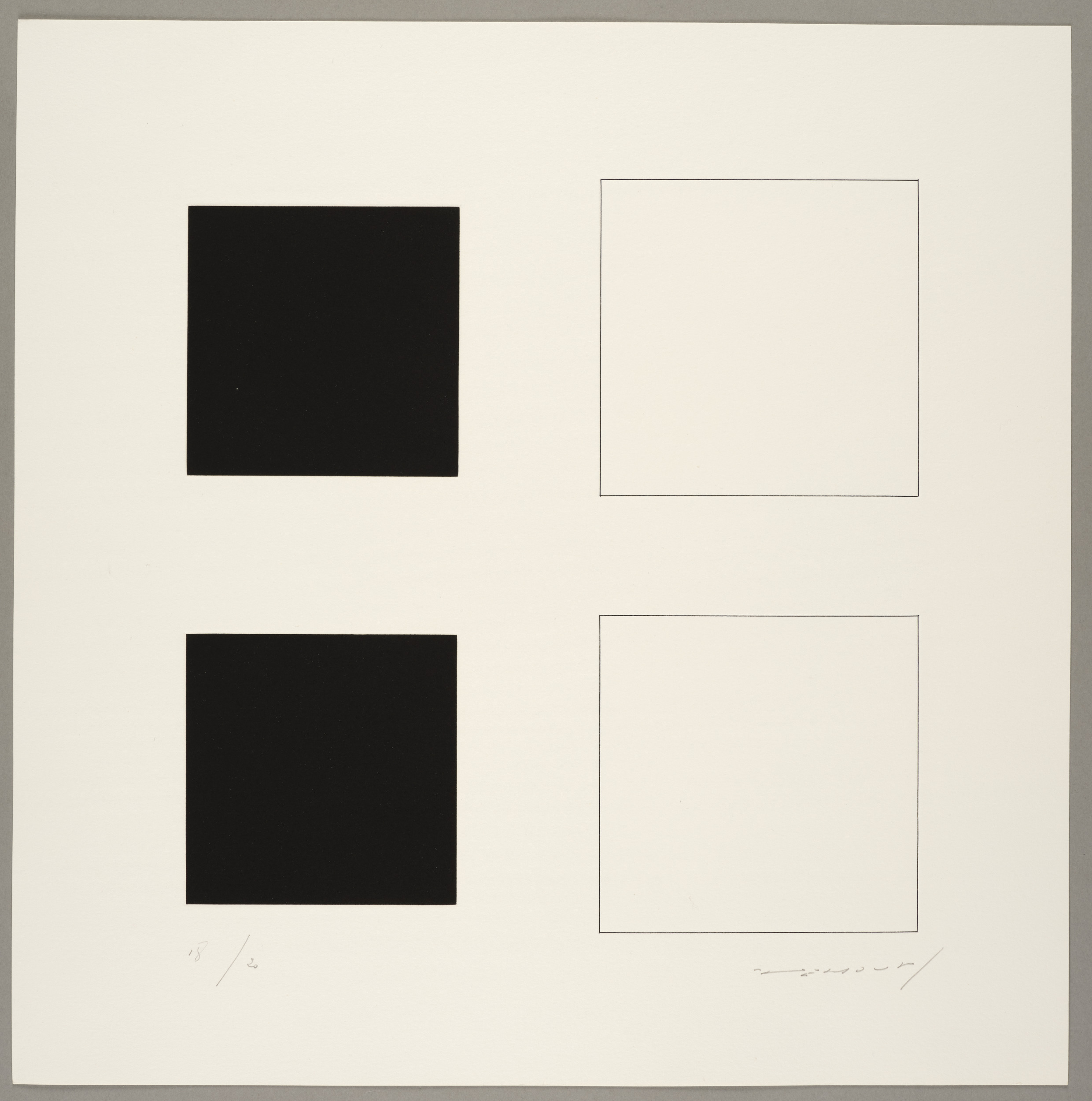 Quatre carré II, Aurélie Nemours, 4e quart 20e siècle