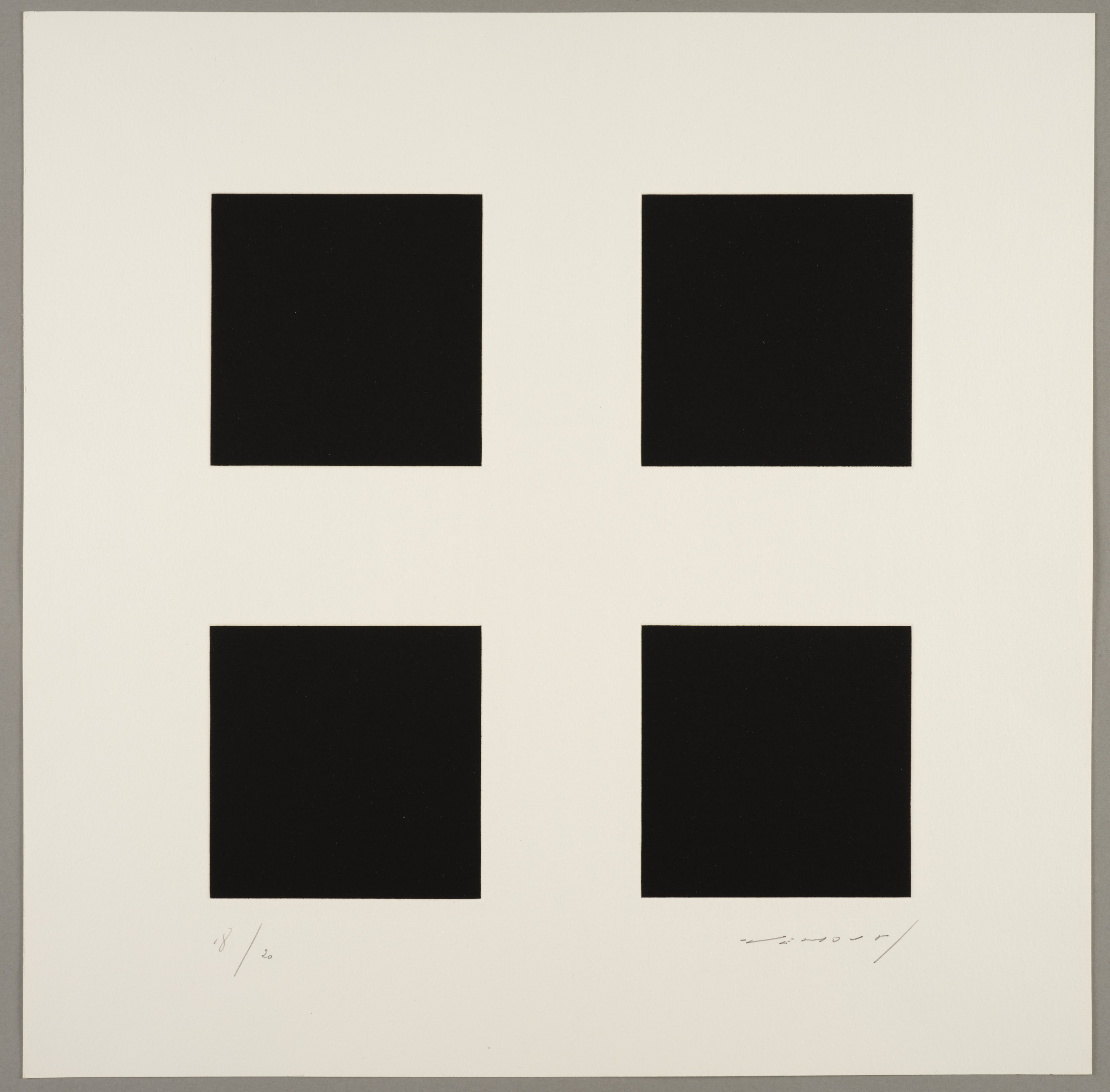 Quatre carré IV, Aurélie Nemours, 4e quart 20e siècle