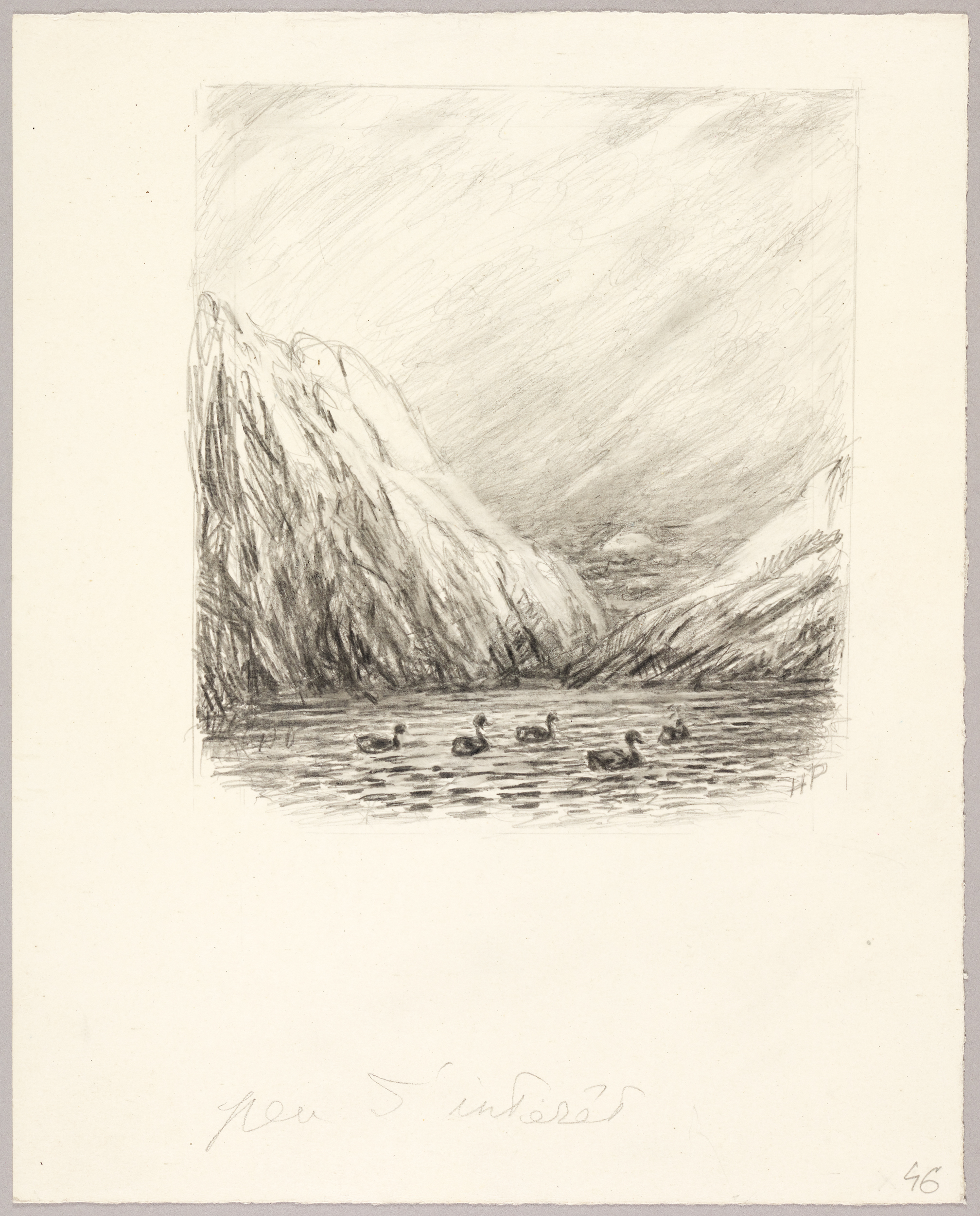 Canard entre les rochers, Henri de Parceveaux, 20e siècle