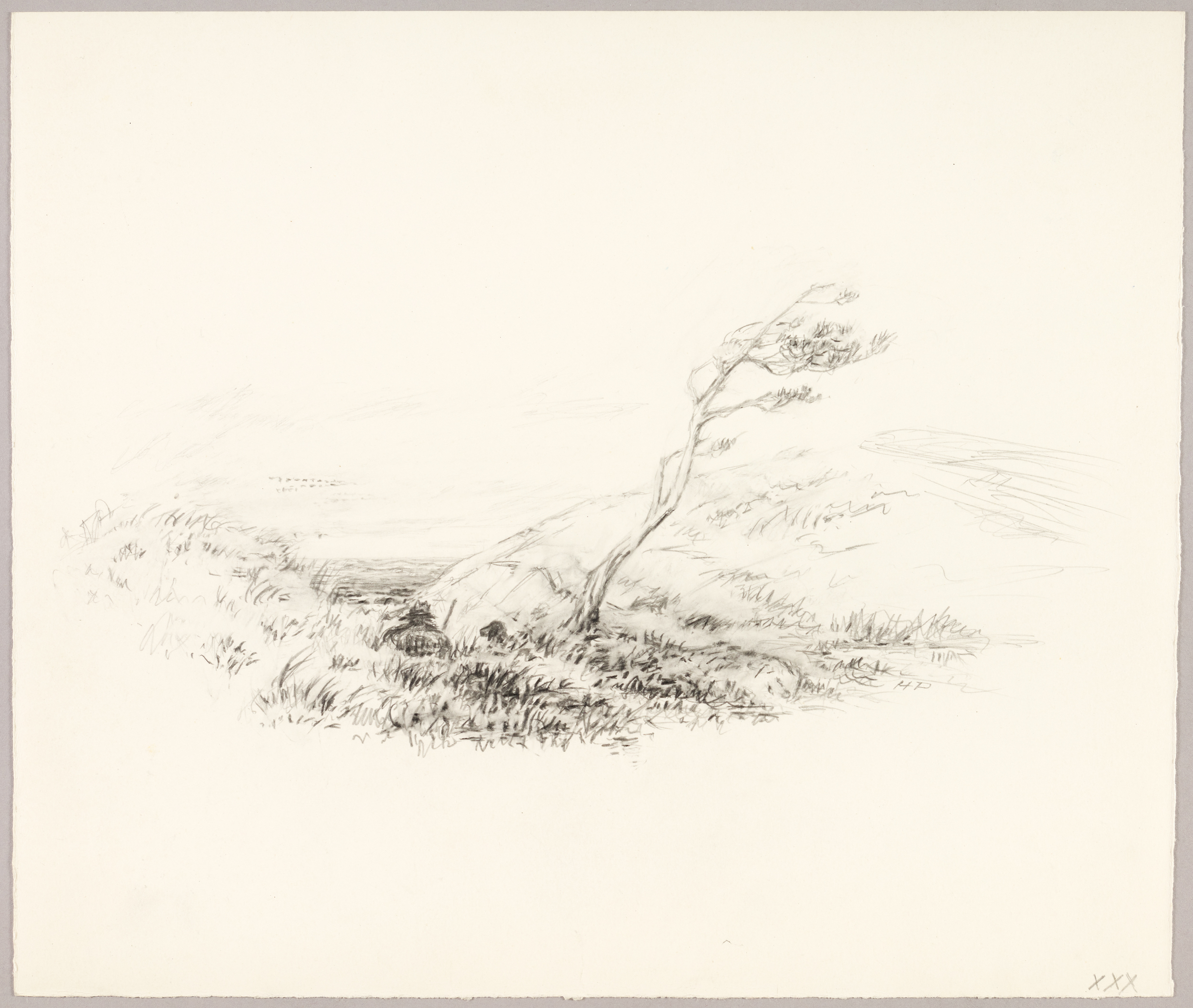 Chasseur et son chien dans un paysage, Henri de Parceveaux, 20e siècle