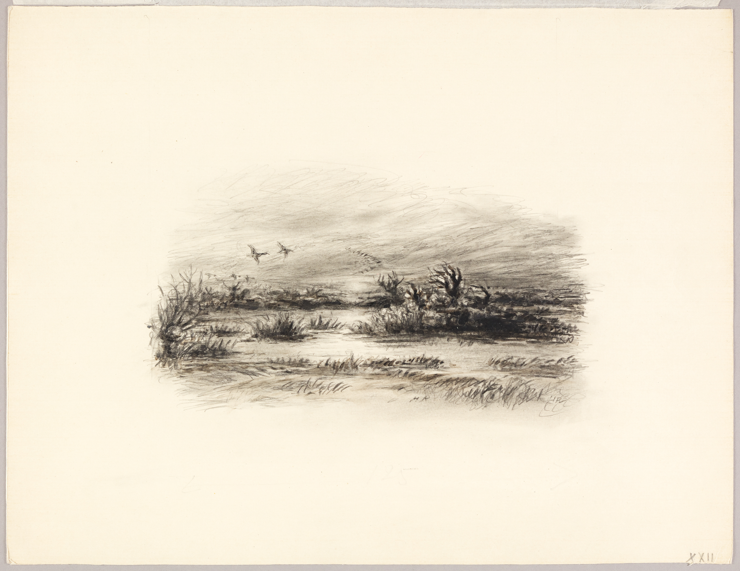 Paysage, Henri de Parceveaux, 20e siècle