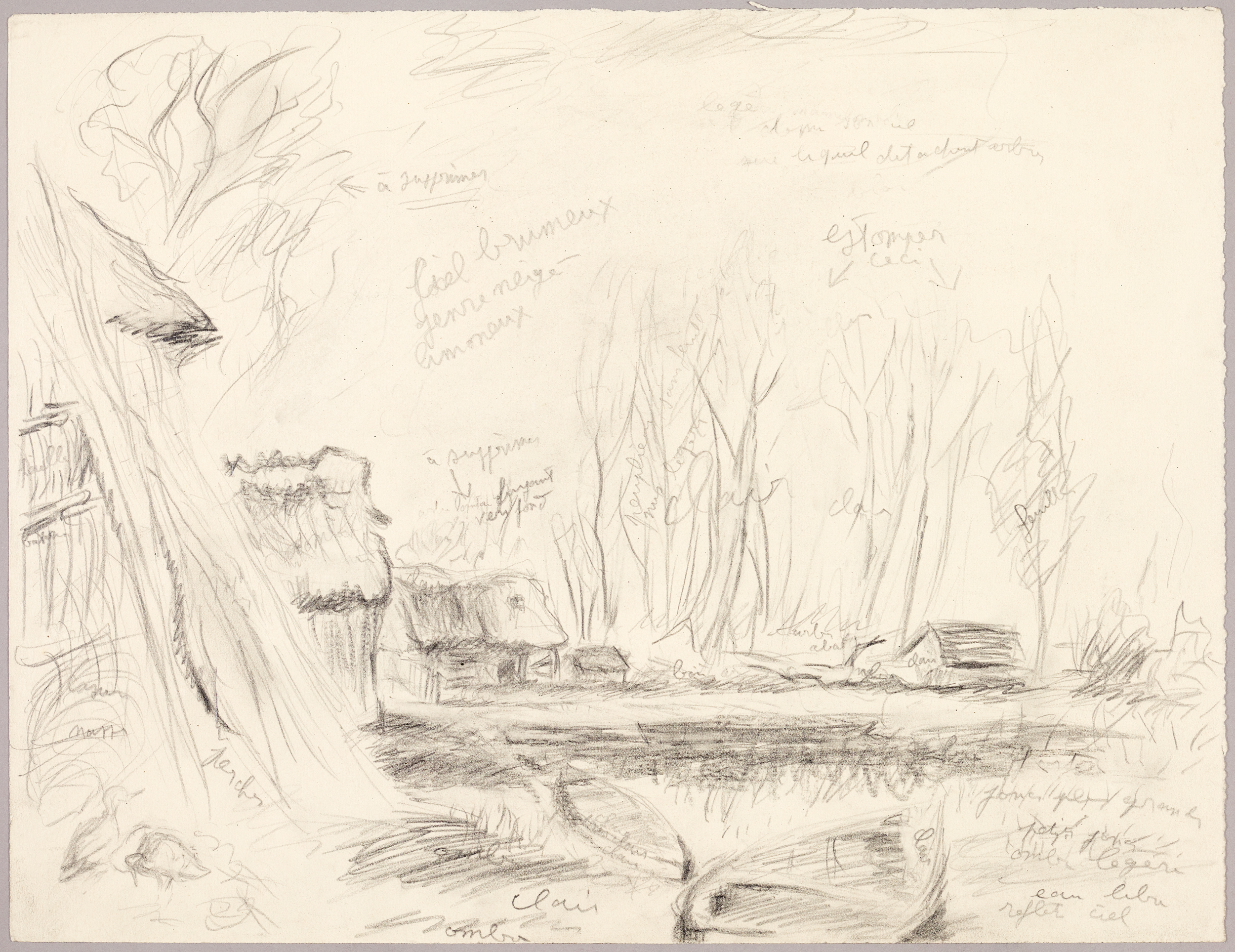 Paysage. Bord de rivière, Henri de Parceveaux, 20e siècle
