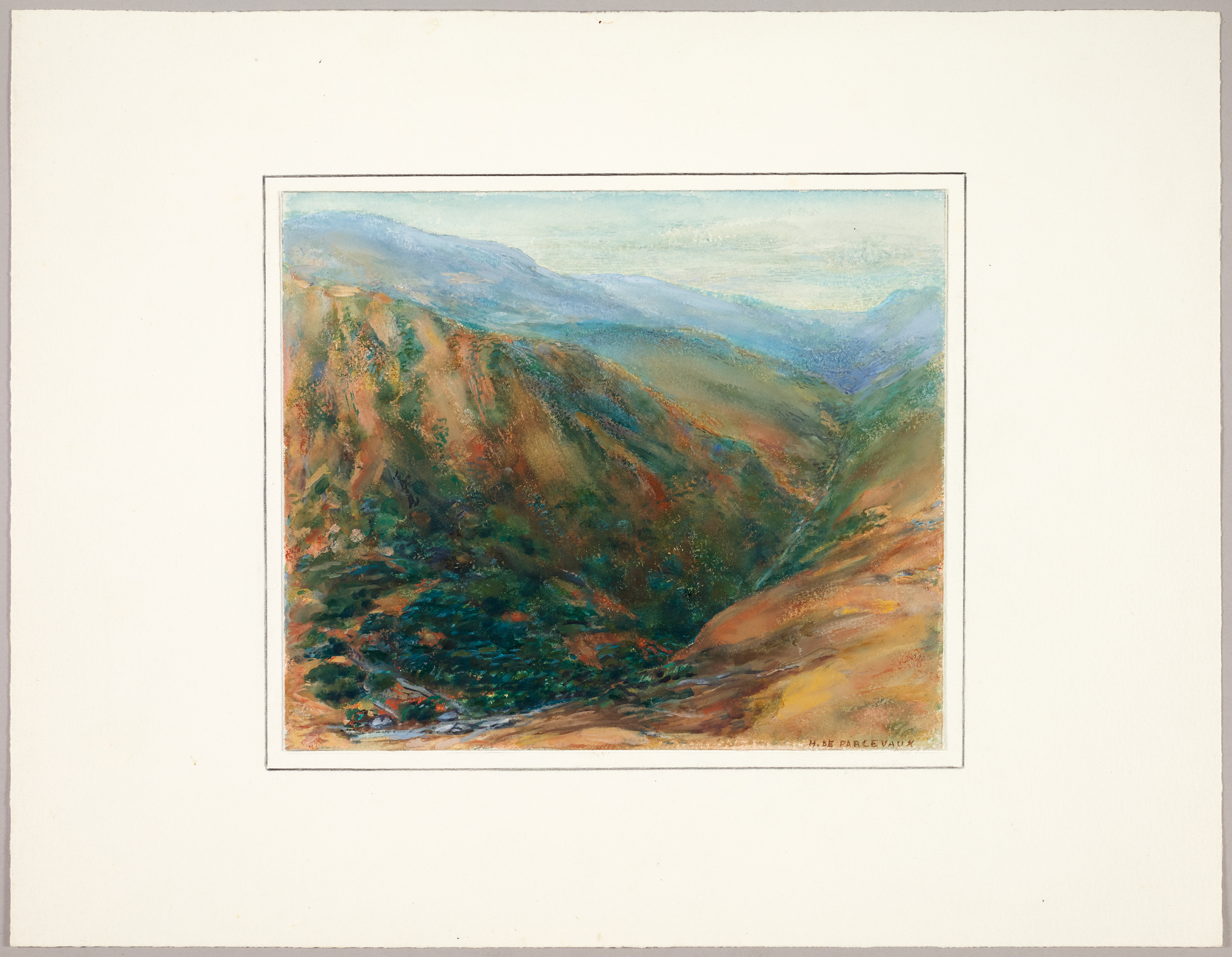 Paysage, Henri de Parceveaux, 20e siècle